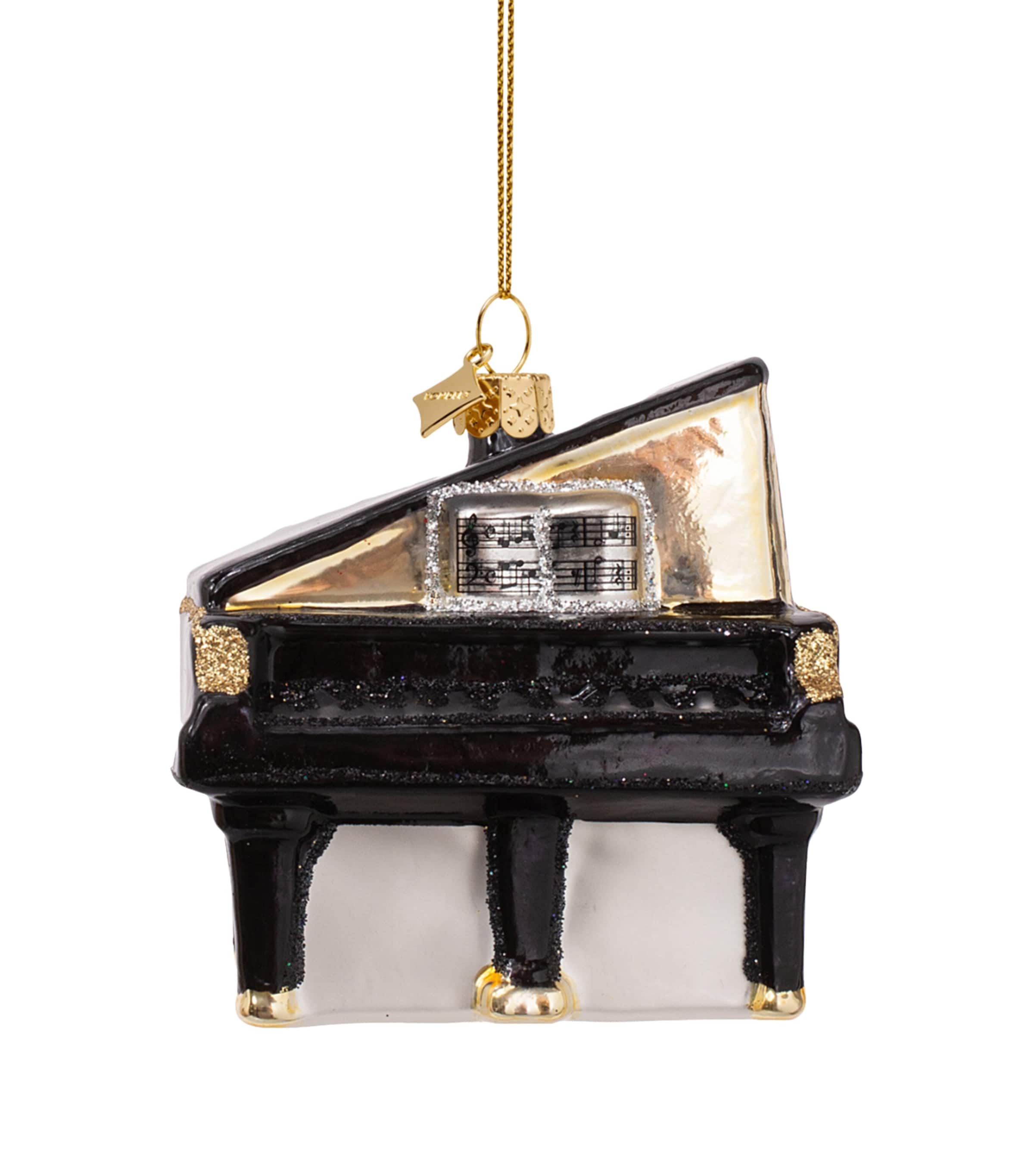 Harrods Grand Piano Tree Decoration Black Image 1