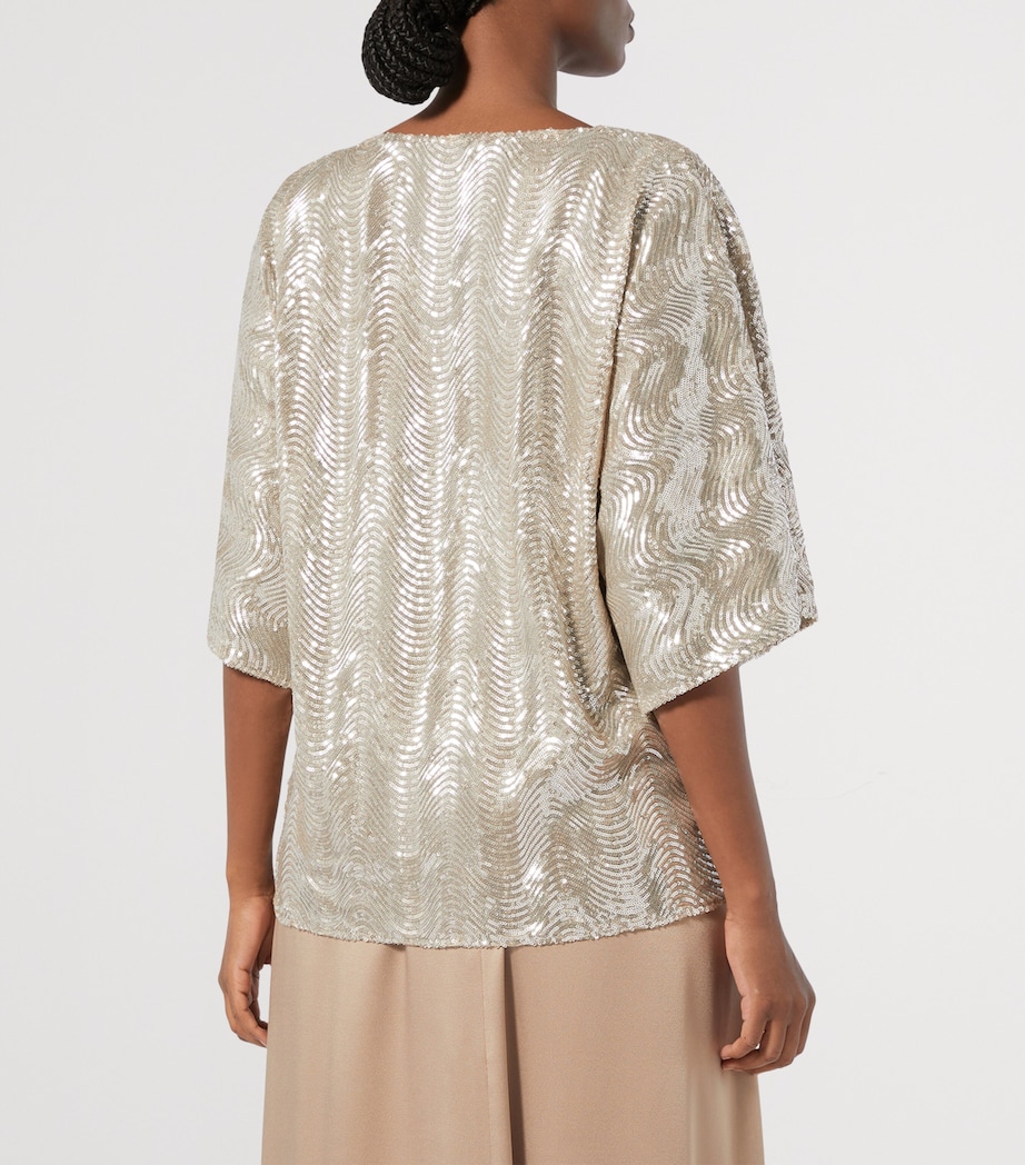Sequin-Embellished Torbole Blouse BEIGE Image 3