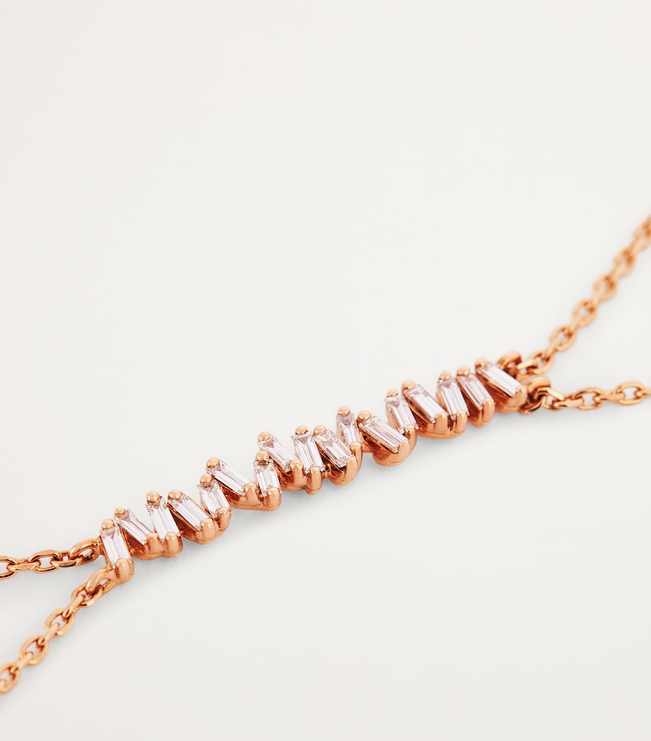 Rose Gold and Diamond Classic Bar Bracelet 18K RG/WD Image 4