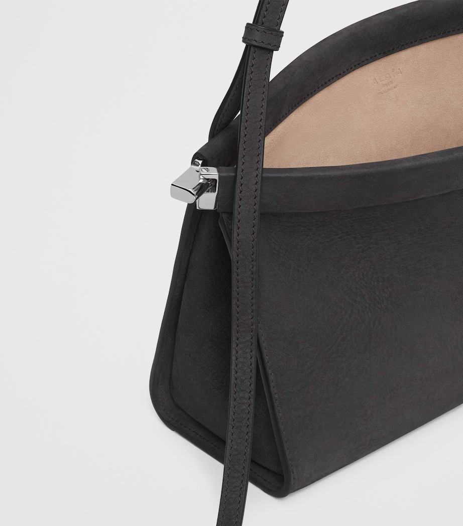 Medium Leather Le Click East West Shoulder Bag ANTHRACITE Image 4