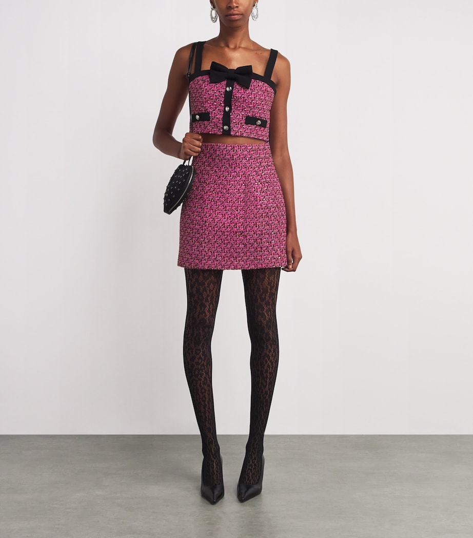 Wool-Blend Tweed Embellished Mini Skirt 1917 PINK-MULTI Image 2