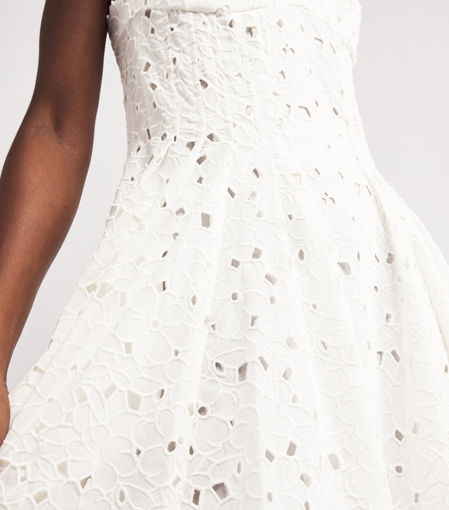 Embroidered Floral Kittiya Midi Dress WHITE Image 4