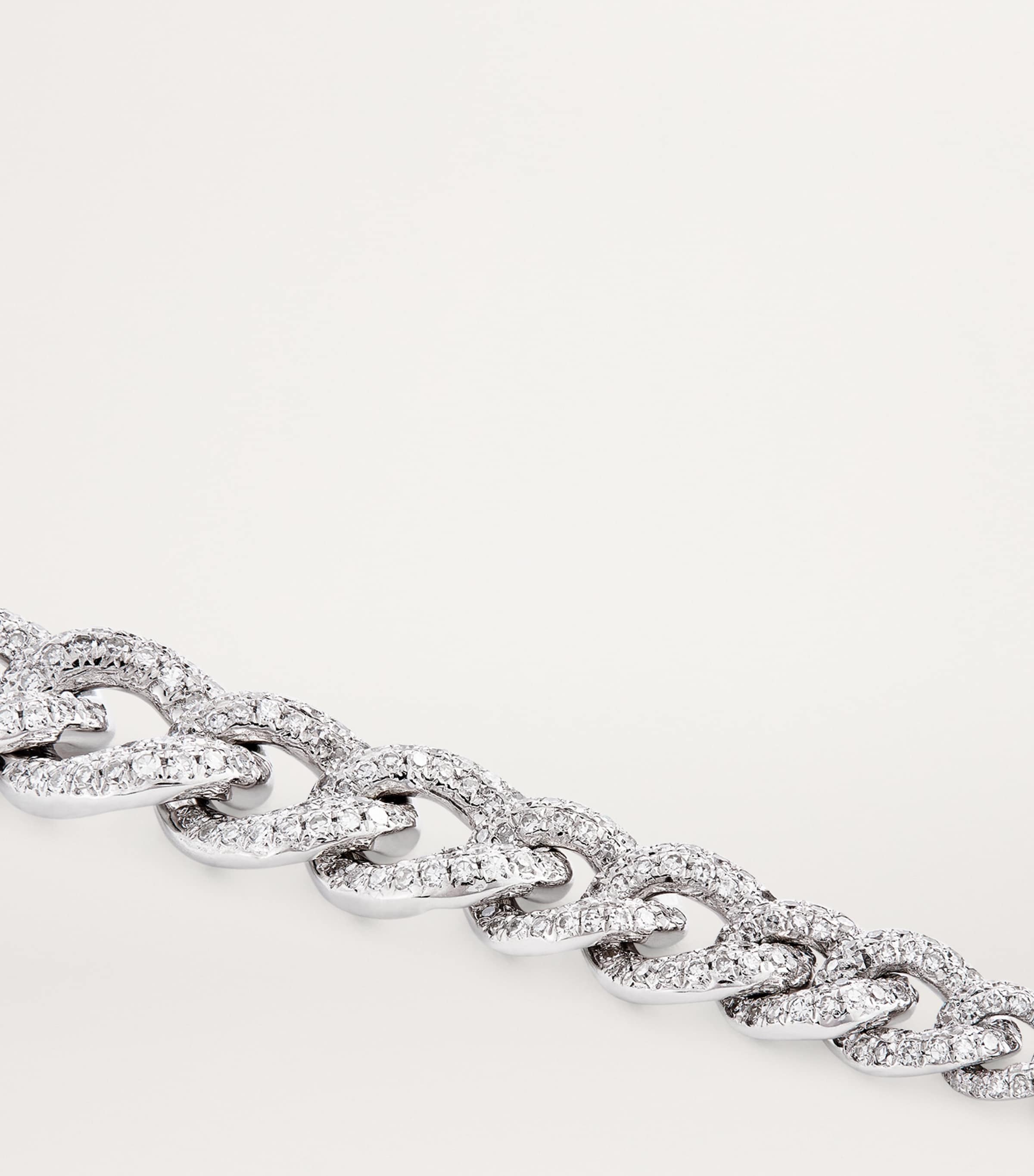 White Gold and Diamond Gradual Pavé Link Bracelet WHITE GOLD Image 3