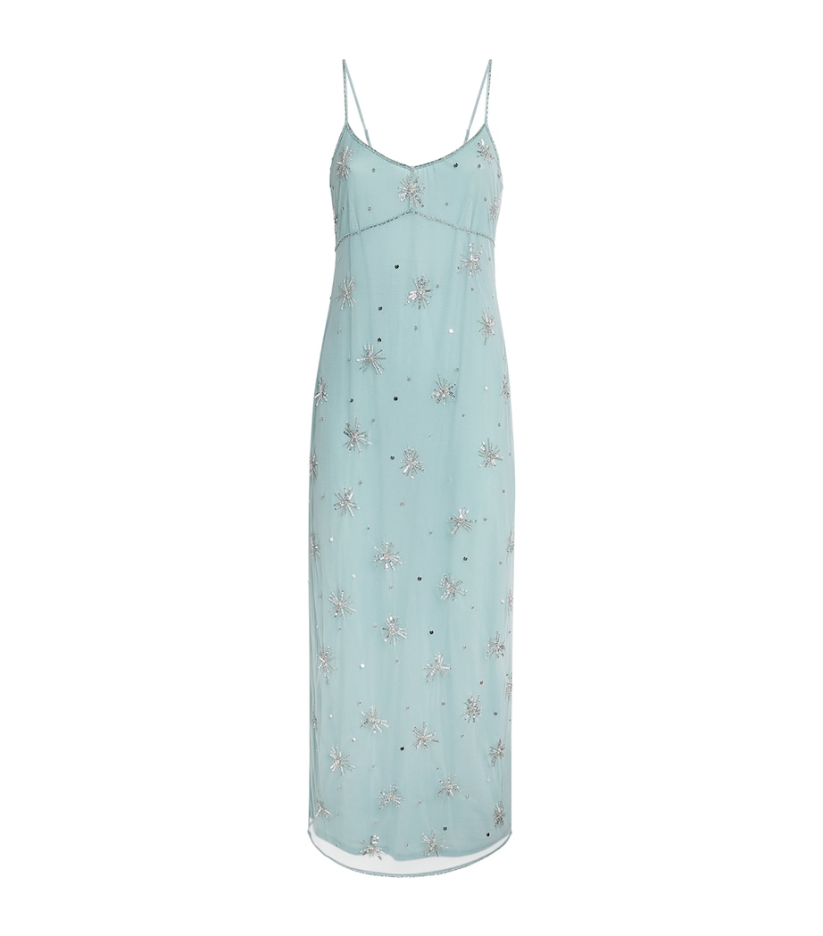 STAUD Womens Embellished Azzurra Midi Dress Lksd Lakeside Image 1