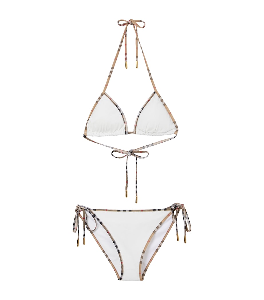 Check-Trim Triangle Bikini WHITE Image 1