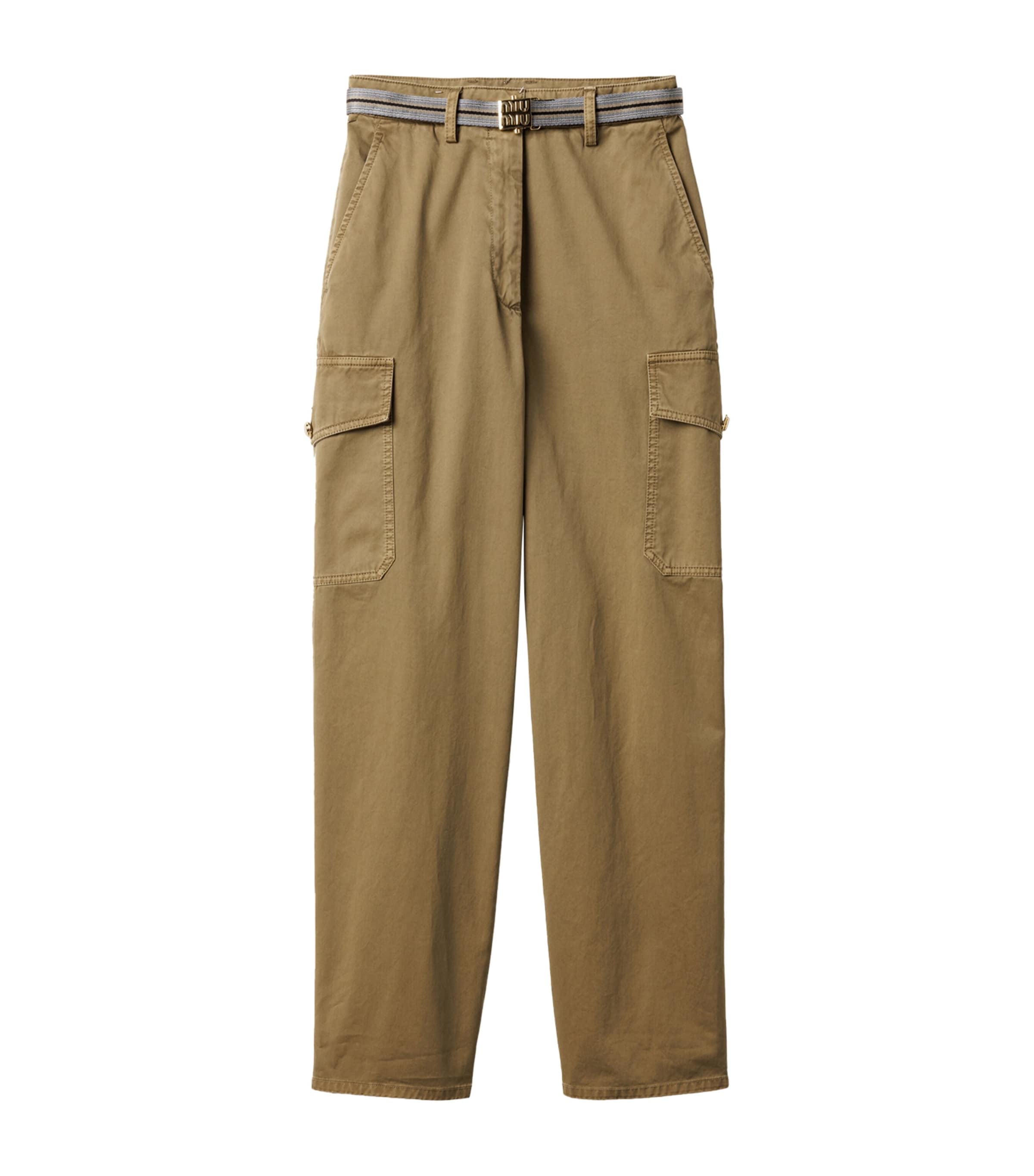 Miu Miu Cotton Belted Cargo Trousers | Harrods UK