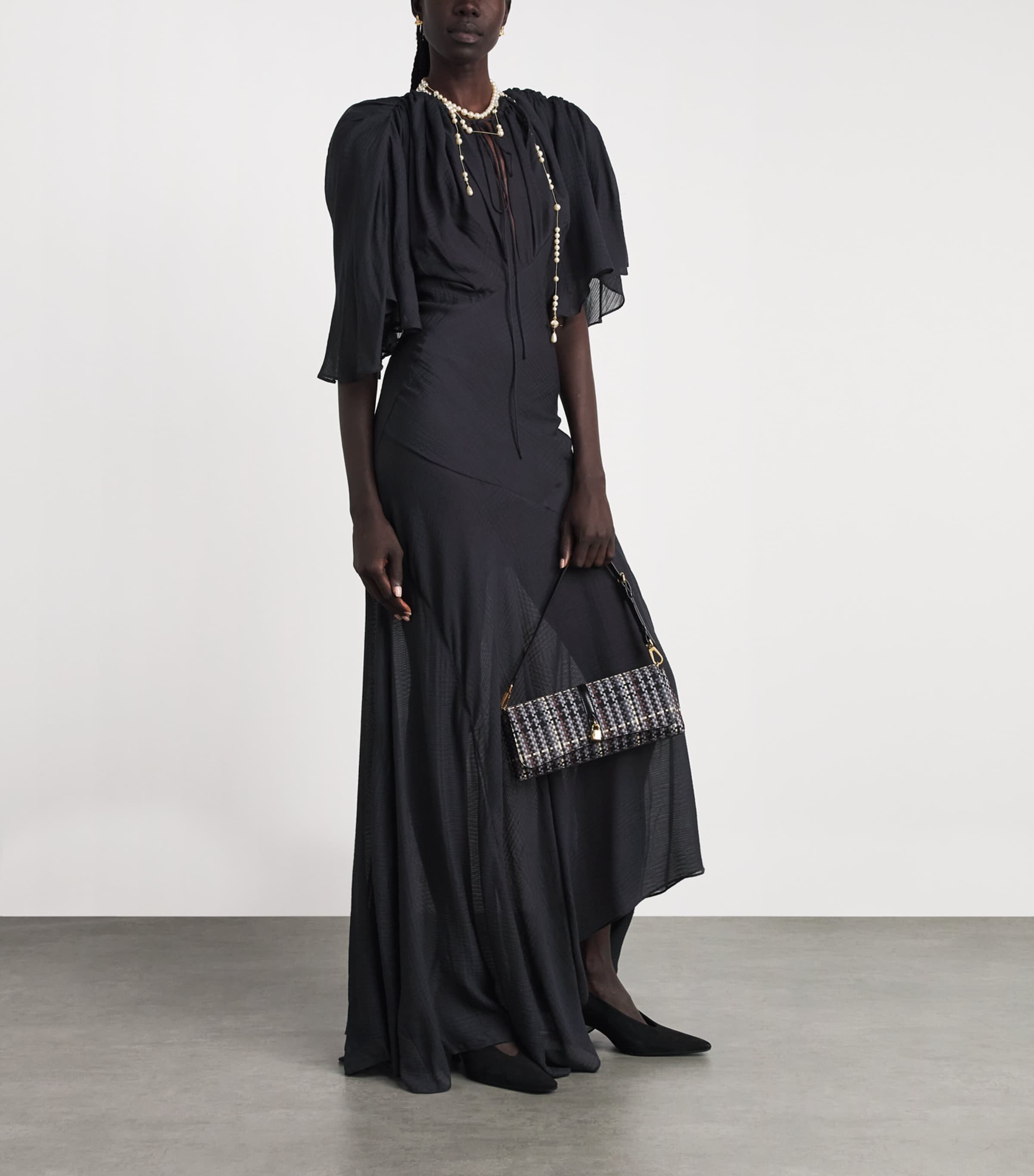 Vivienne Westwood Womens Gauze Priscilla Maxi Dress Vintage Black Image 2