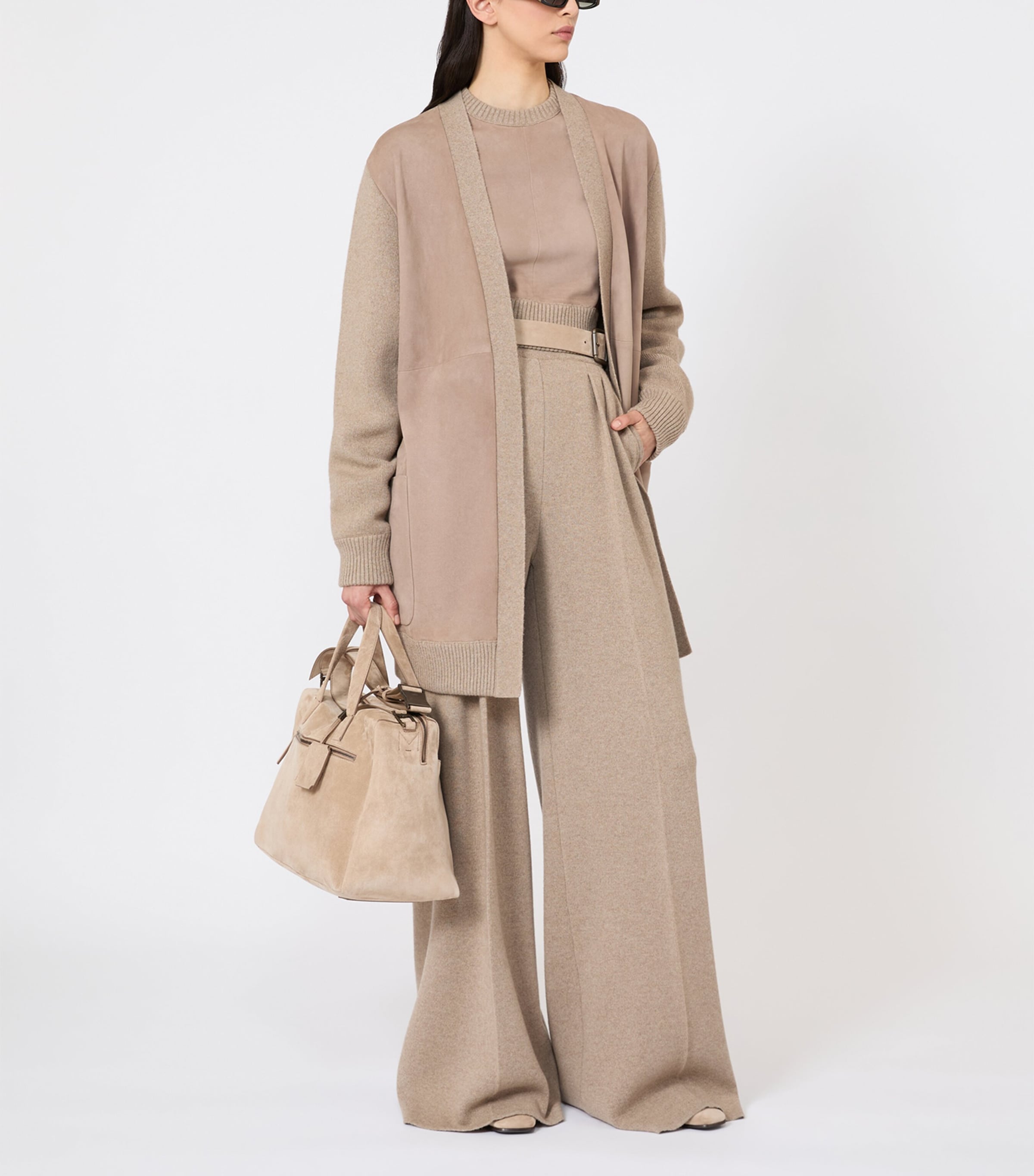 Max Mara Womens Wool-Cashmere Drawstring Trousers Beige Image 4