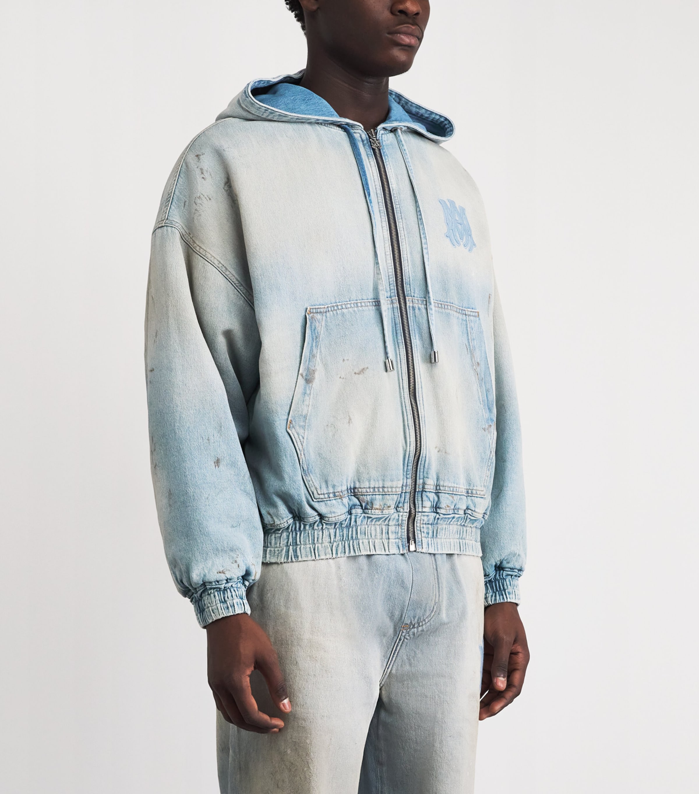 AMIRI Mens Denim MA Oversized Hoodie Perfct Antiqe Indigo Image 4