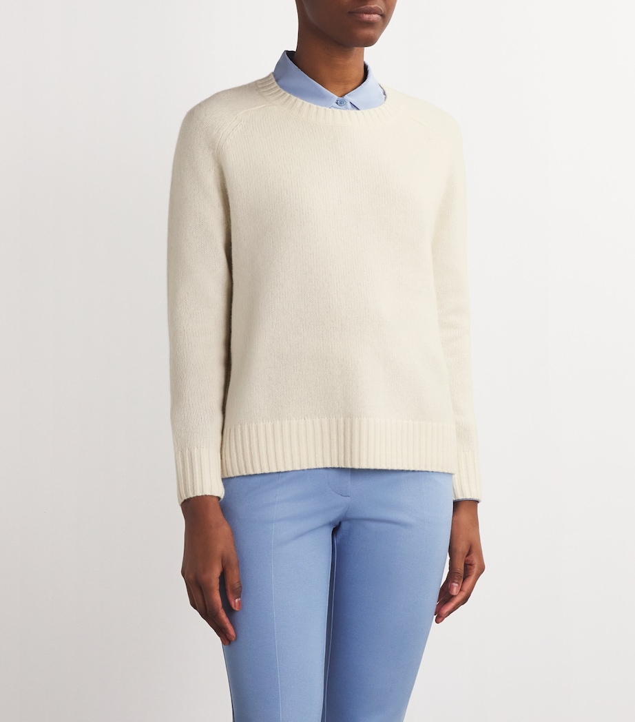 Open Cashmere Round-Neck Sweater IVORY Image 3