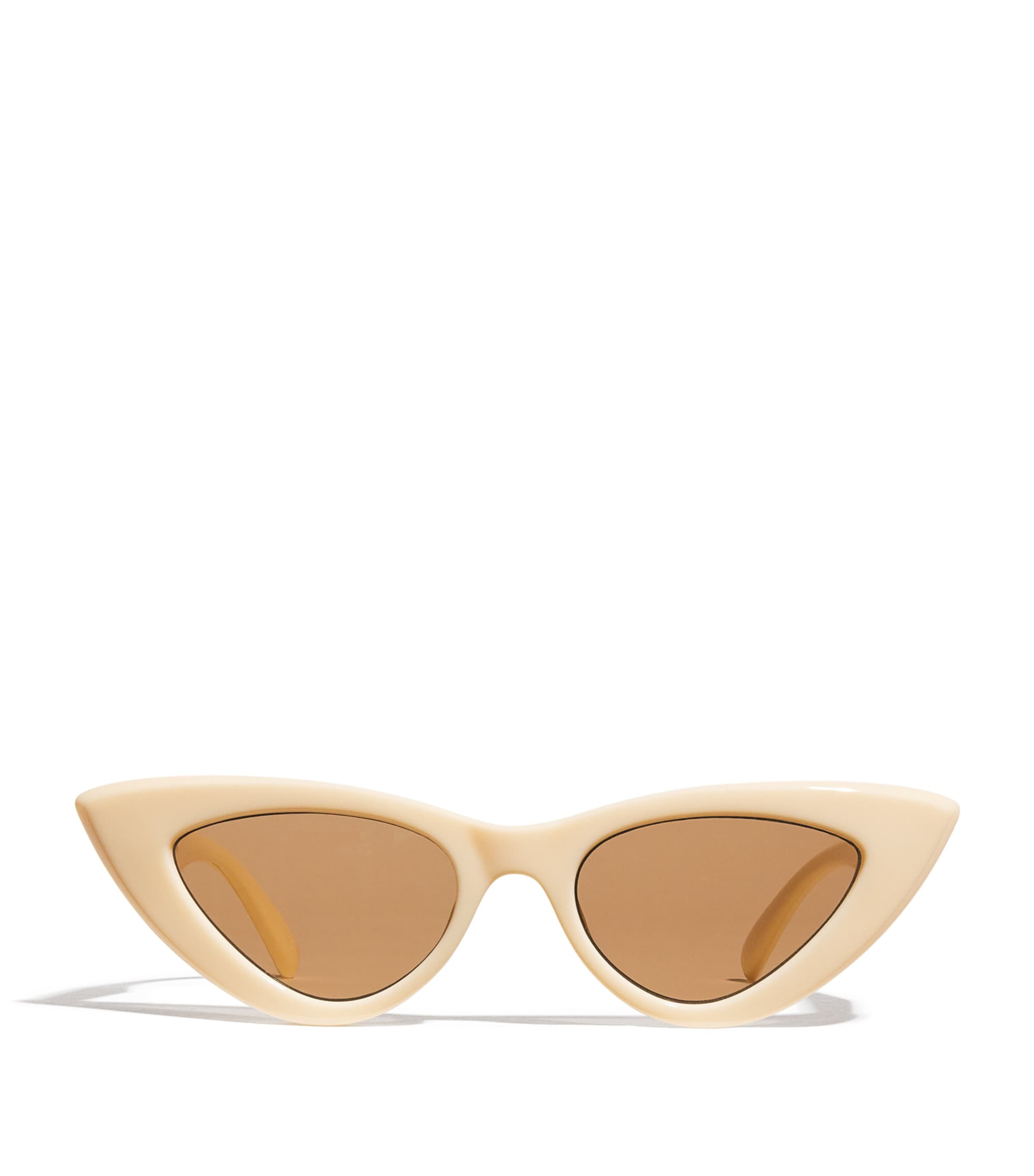 Shop Le Specs Cat Eye Hypnosis Sunglasses In Ivory
