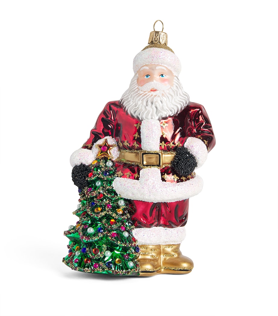 Harrods Glass Father Christmas Tree Decoration Image 1