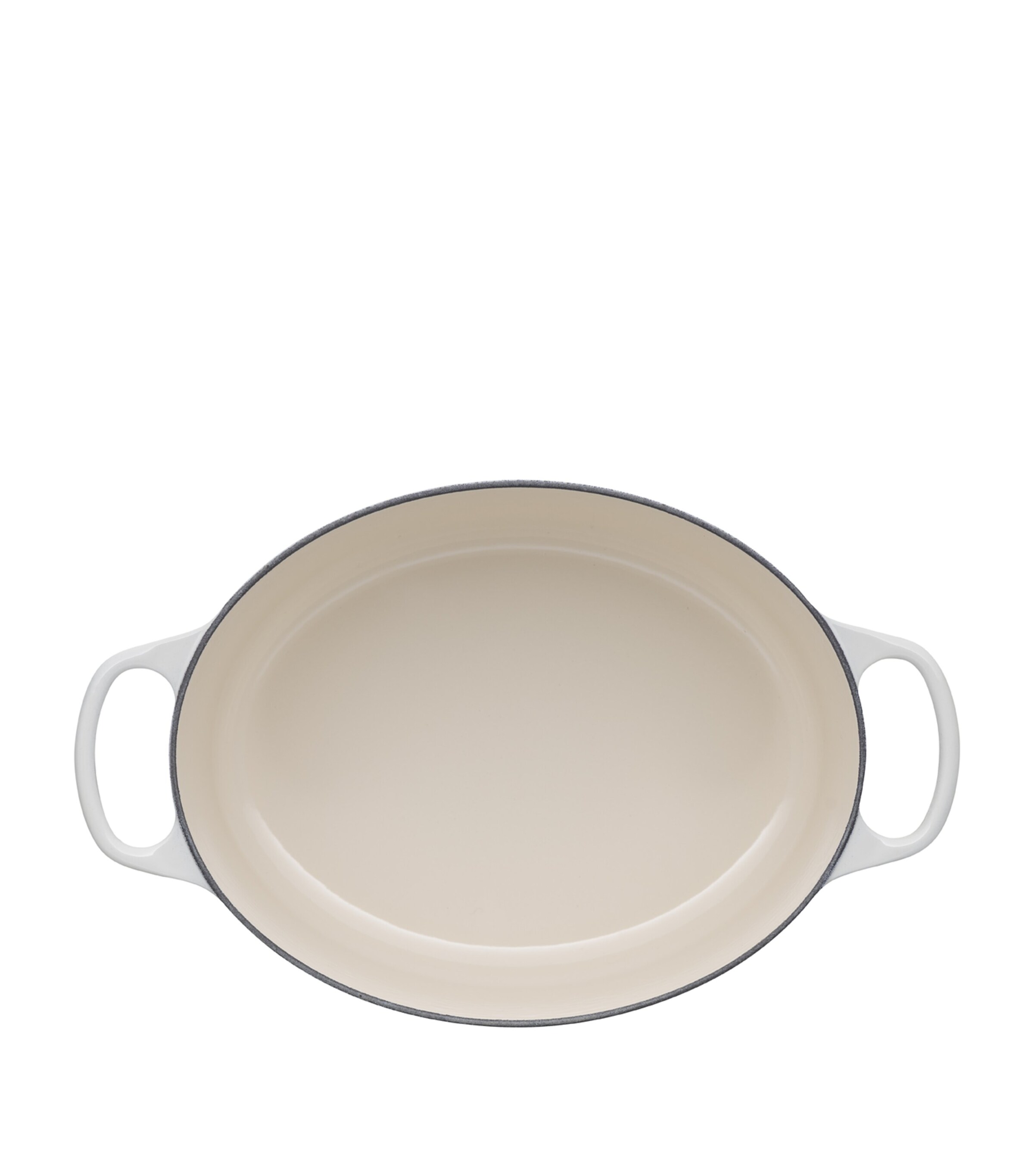 Cast Iron Oval Casserole Dish (29cm) MERINGUE Image 2