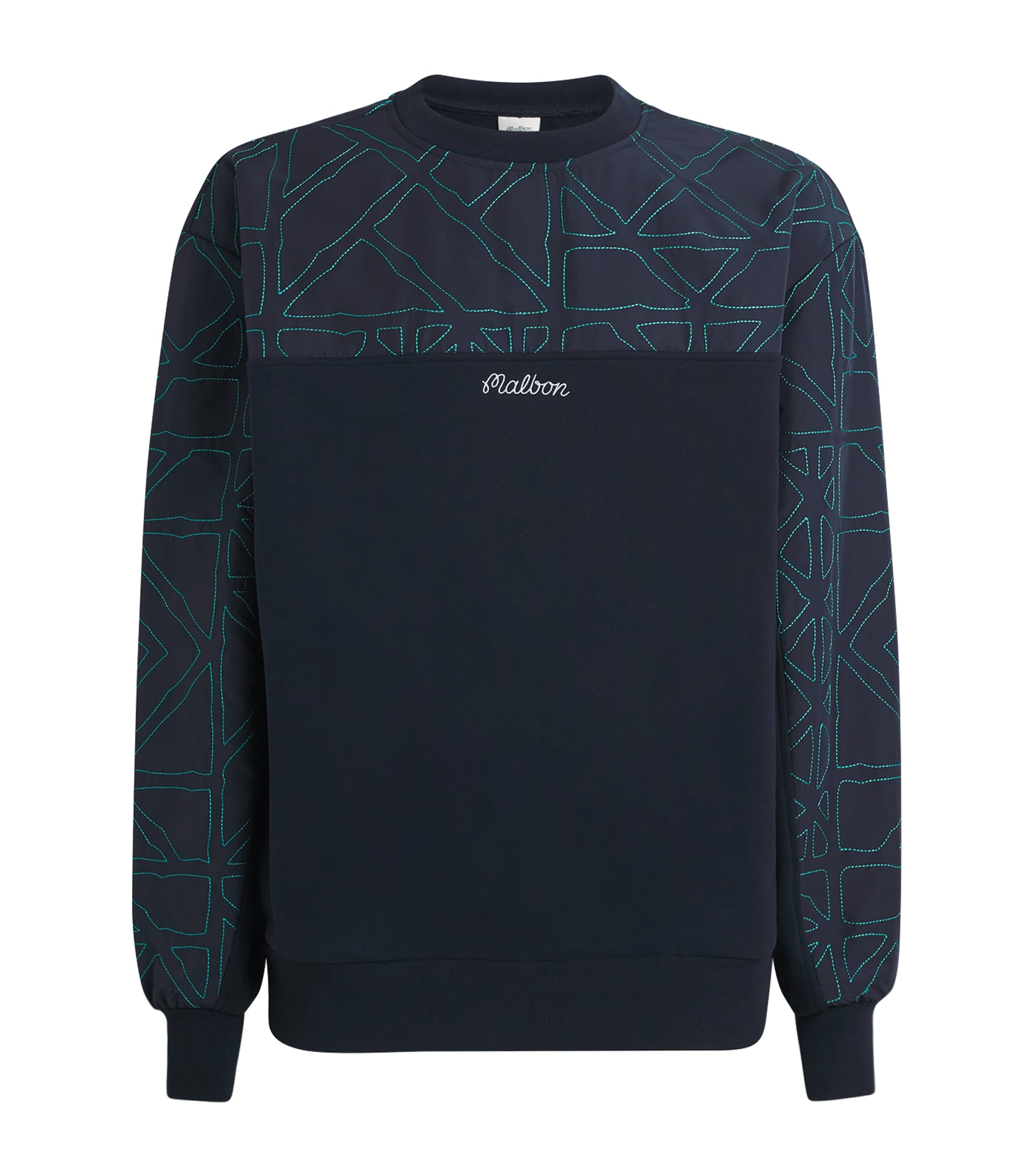 Malbon Golf Mens Tierra Crew-Neck Sweatshirt Midnight Image 1