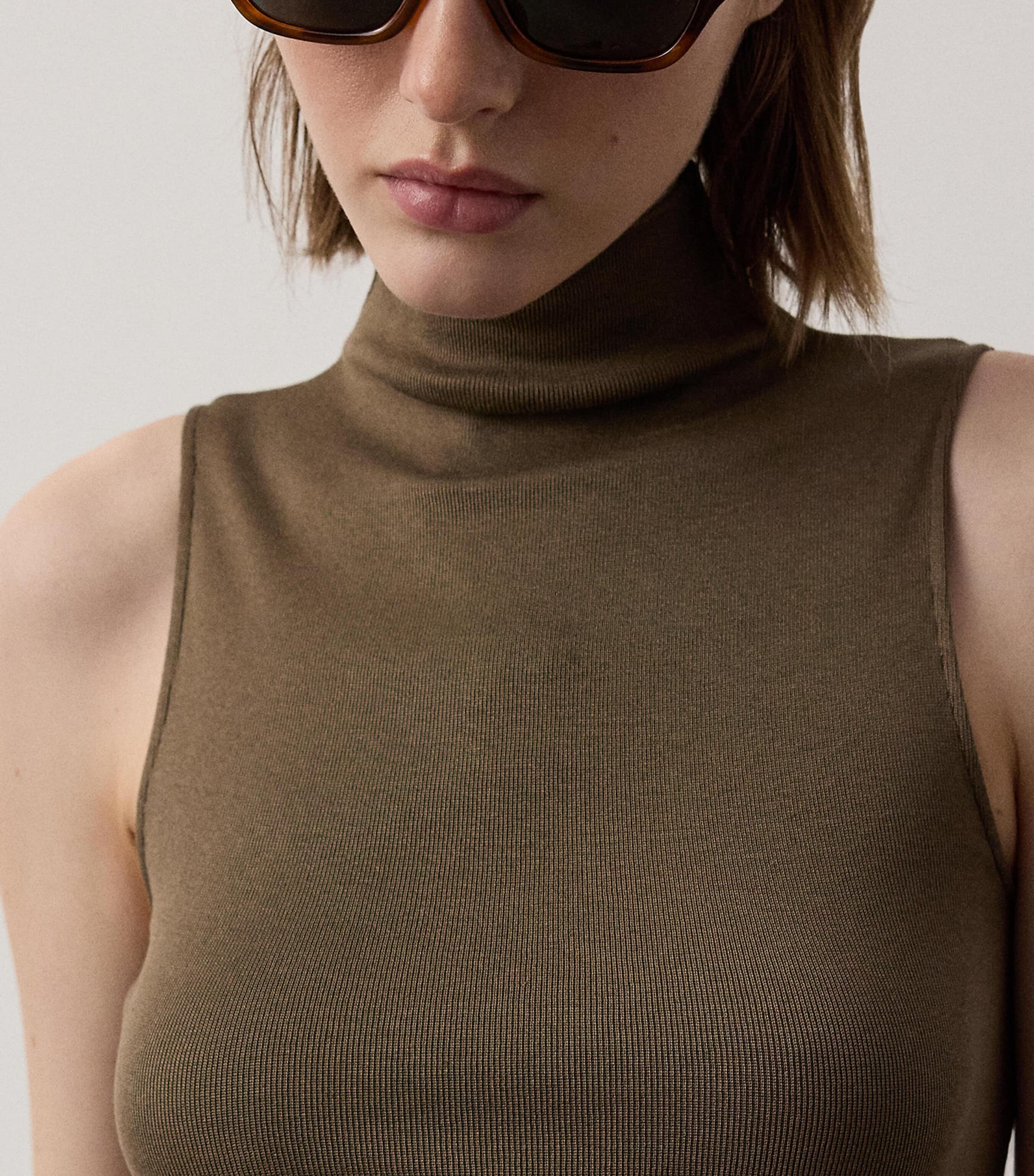 Ralph Lauren Collection Womens Silk Knit Naomie Top Portobello Image 4