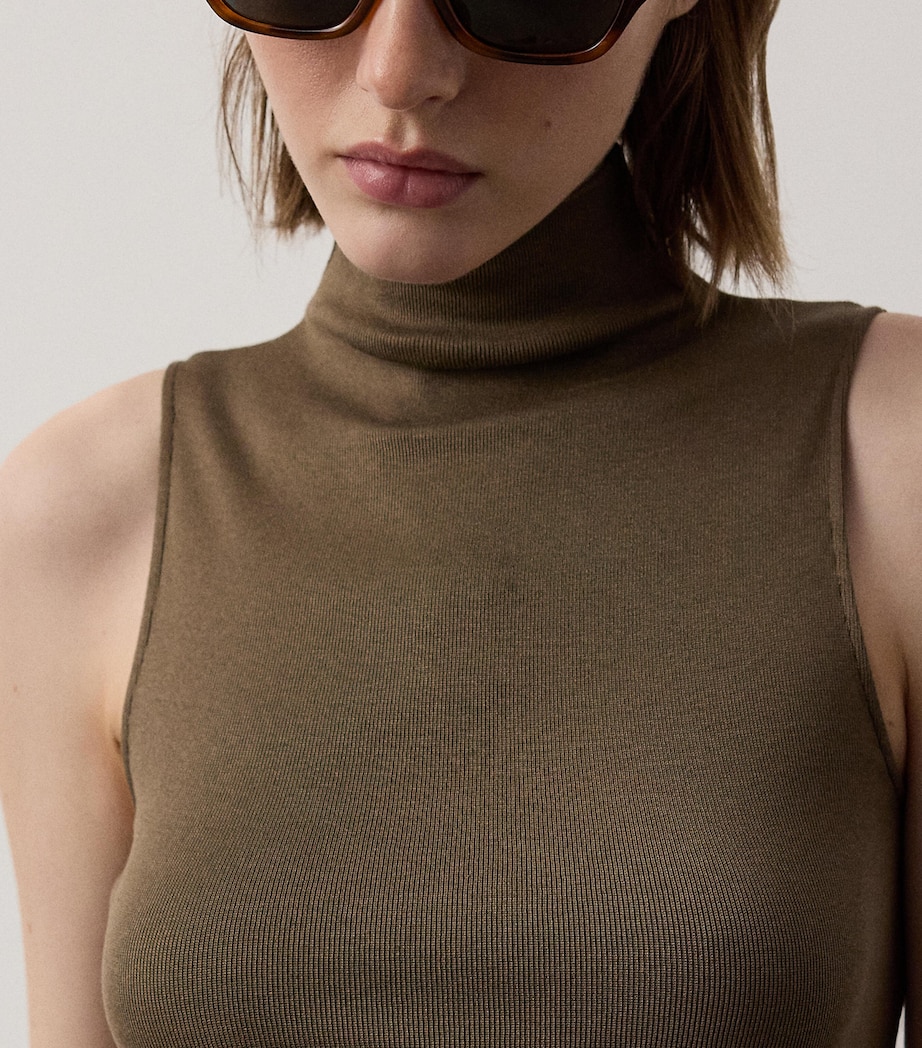 Ralph Lauren Collection Womens Silk Knit Naomie Top Portobello Image 4