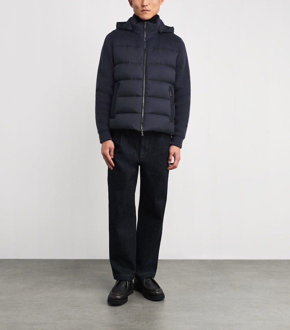 Wool-Cashmere-Blend Hybrid Puffer Jacket V1980 BLU GREY Image 2