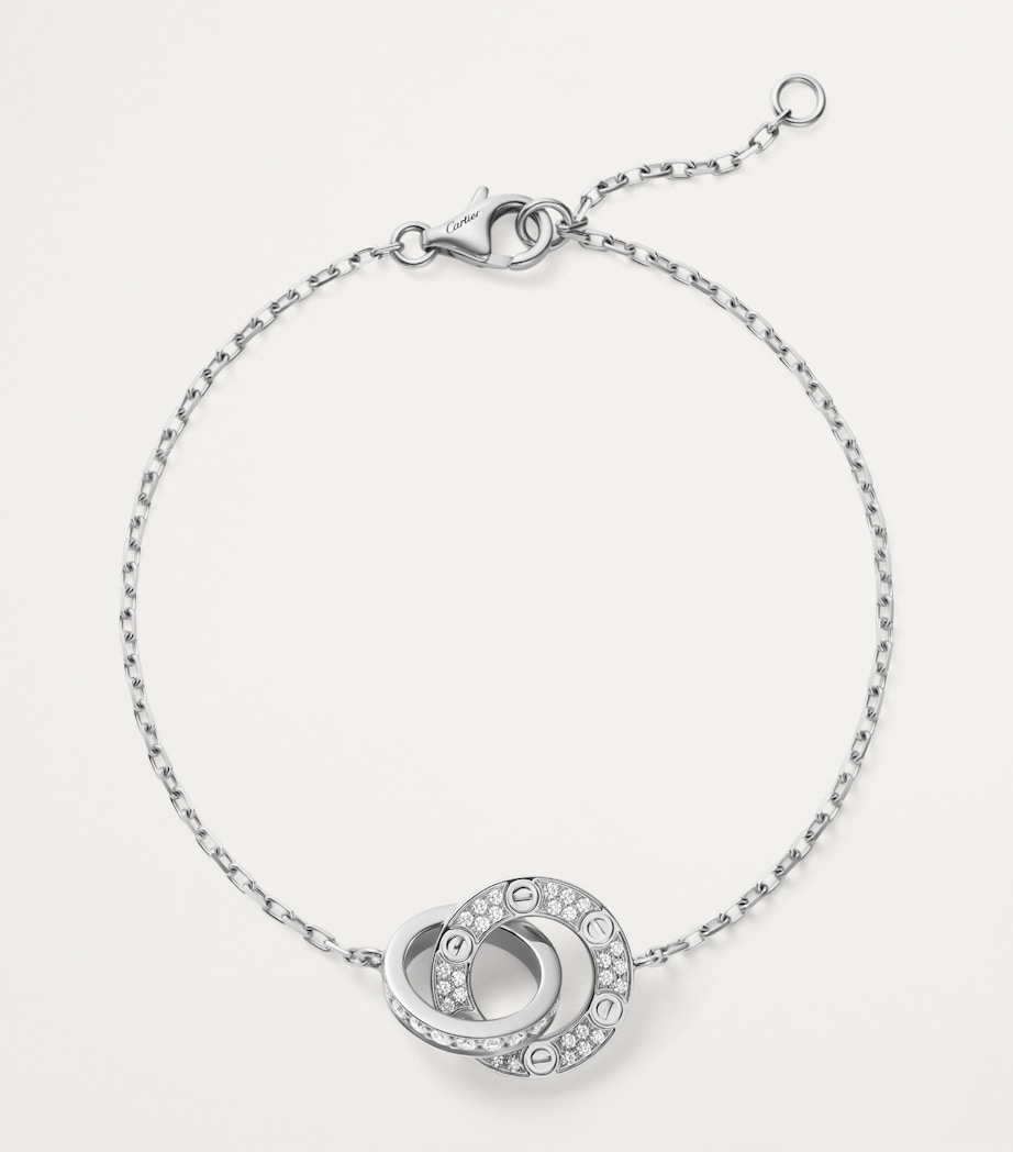White Gold and Diamond LOVE Chain Bracelet WHITE GOLD Image 4