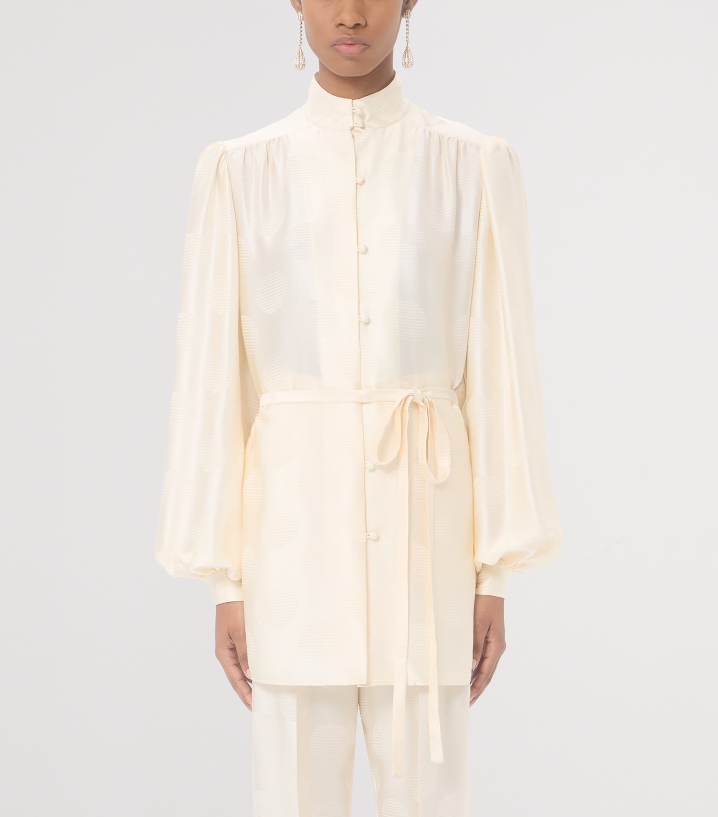 Valentino Womens Silk Tie Shirt Image 3