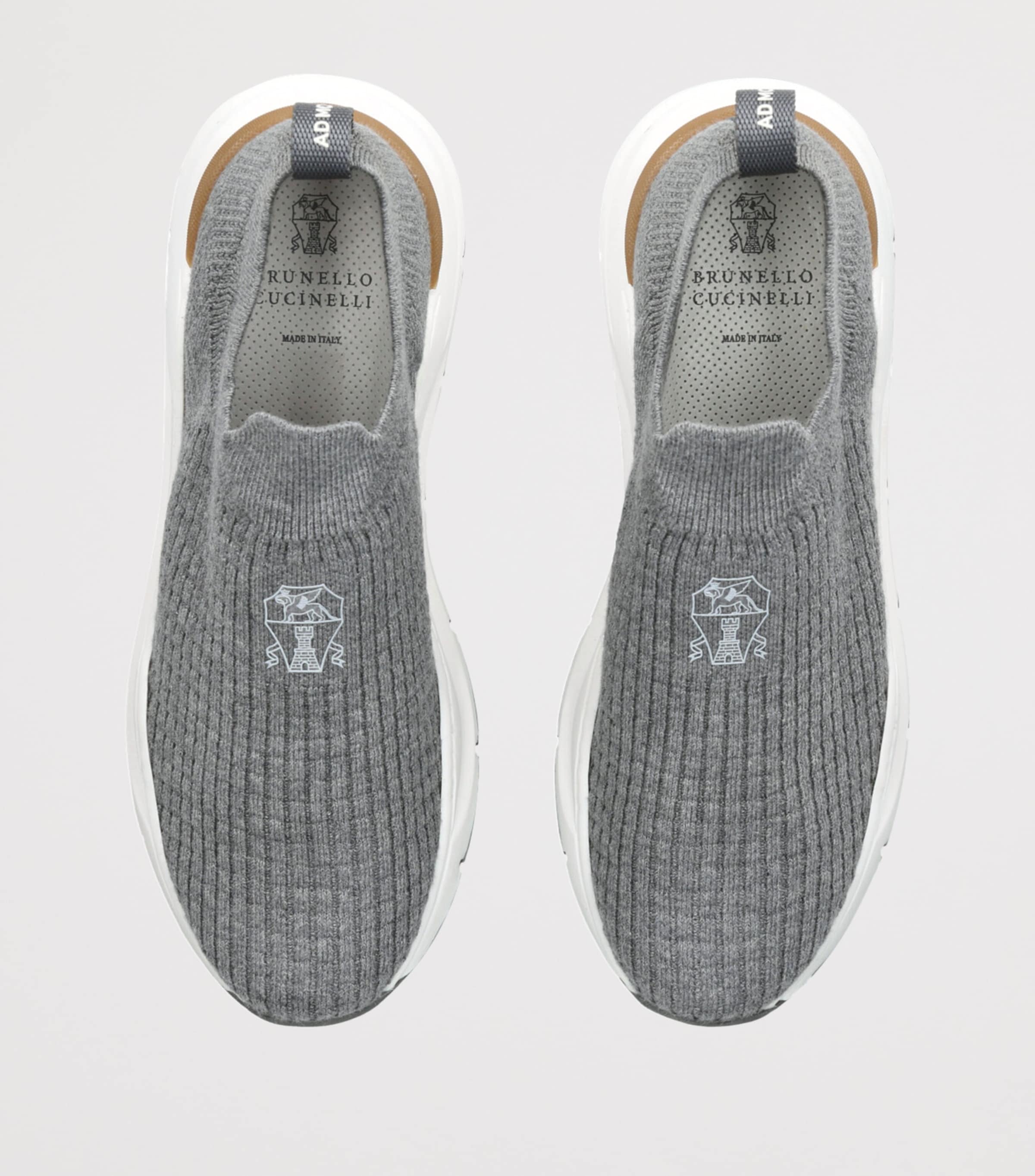 Brunello Cucinelli Knitted Slip-On Sneakers Grey Image 4