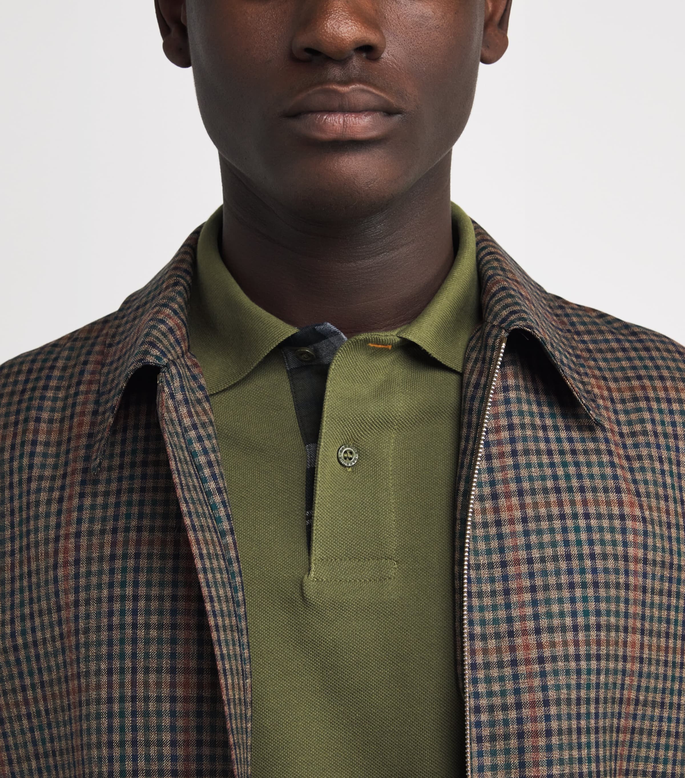 Cotton Tartan Polo Shirt OL95 WINTER MOSS Image 6