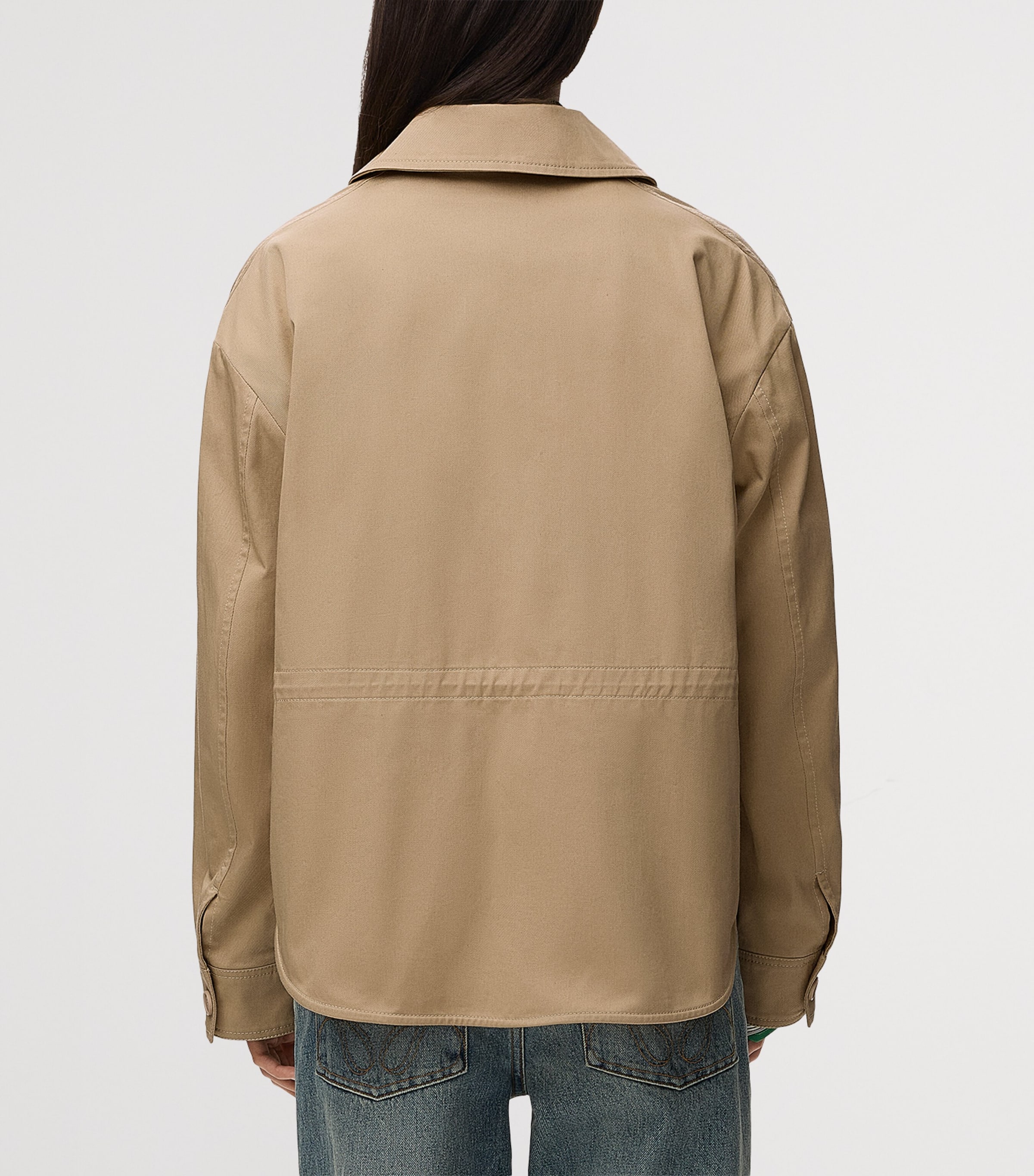LOEWE Womens Cotton Workwear Jacket Beige Image 6