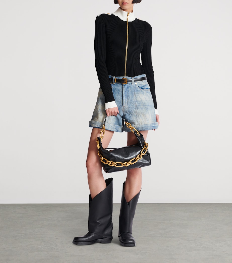 Medium Leather Sync Shoulder Bag 0PA NOIR Image 5