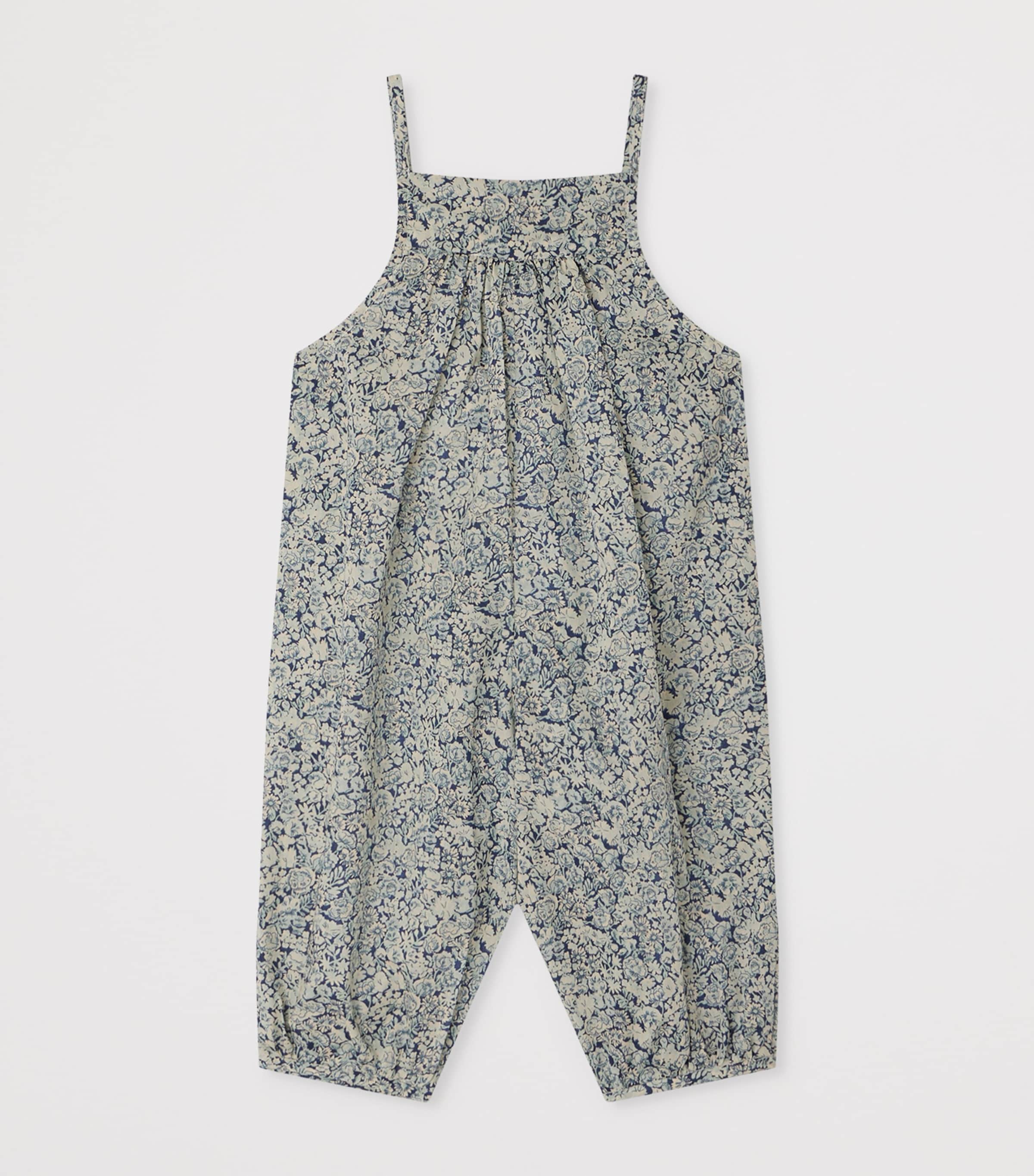 Bonpoint Cotton Floral Print Jumpsuit (6-18 Months) Fl Bleu De Prusse Image 2