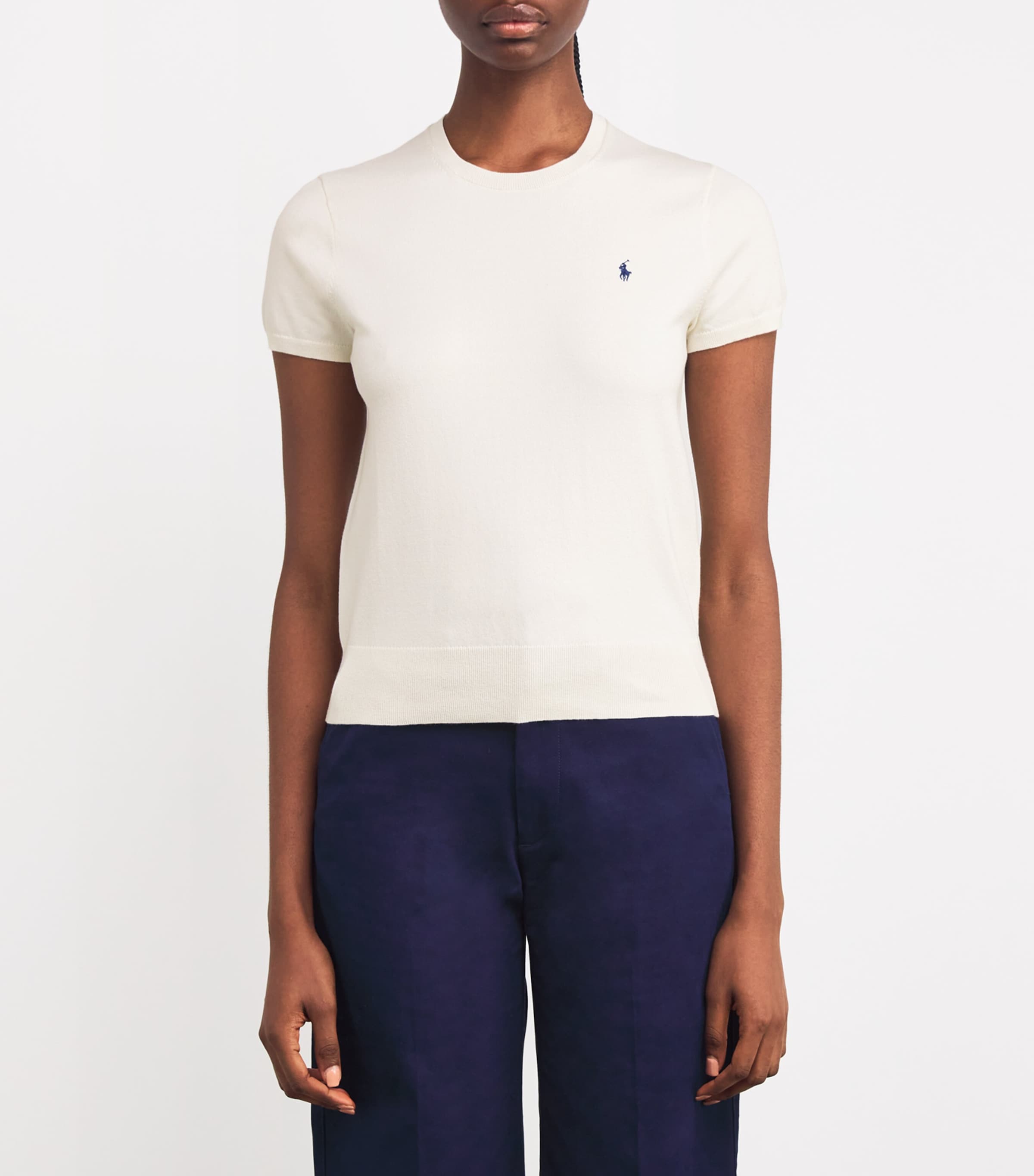 Cotton-Blend Short-Sleeve Sweater COLLECTION CREAM Image 3