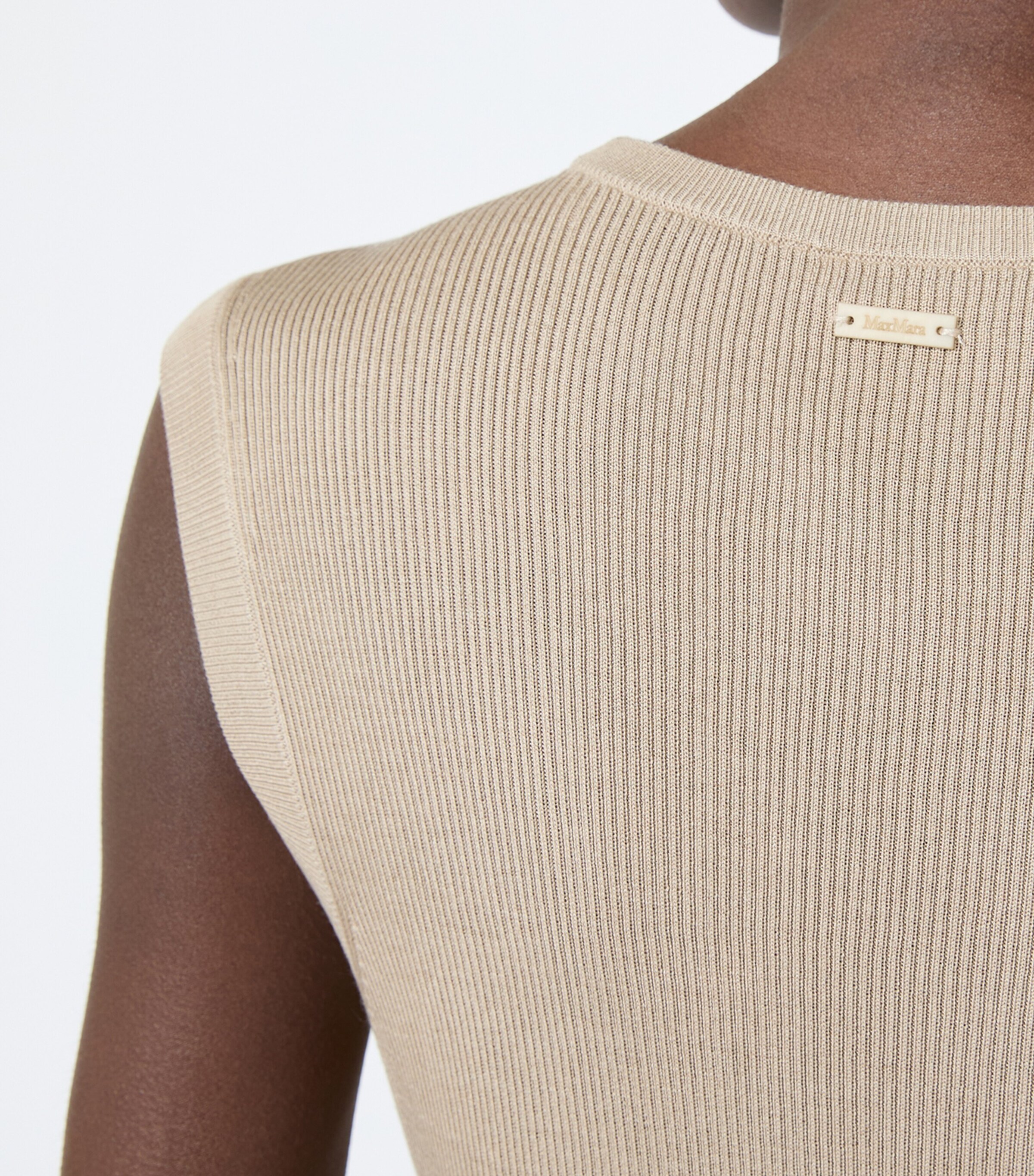 Max Mara Womens Silk-Cashmere Tank Top Stone Image 6