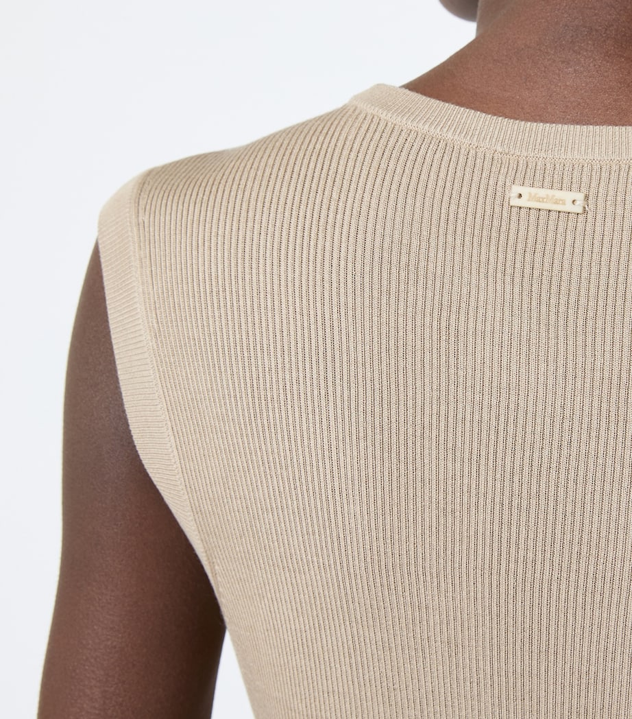 Max Mara Womens Silk-Cashmere Tank Top Stone Image 6