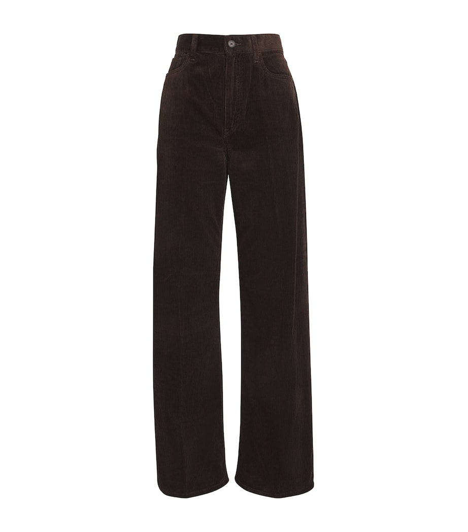 Cotton Corduroy Wide-Leg Trousers DARK BEECH Image 1