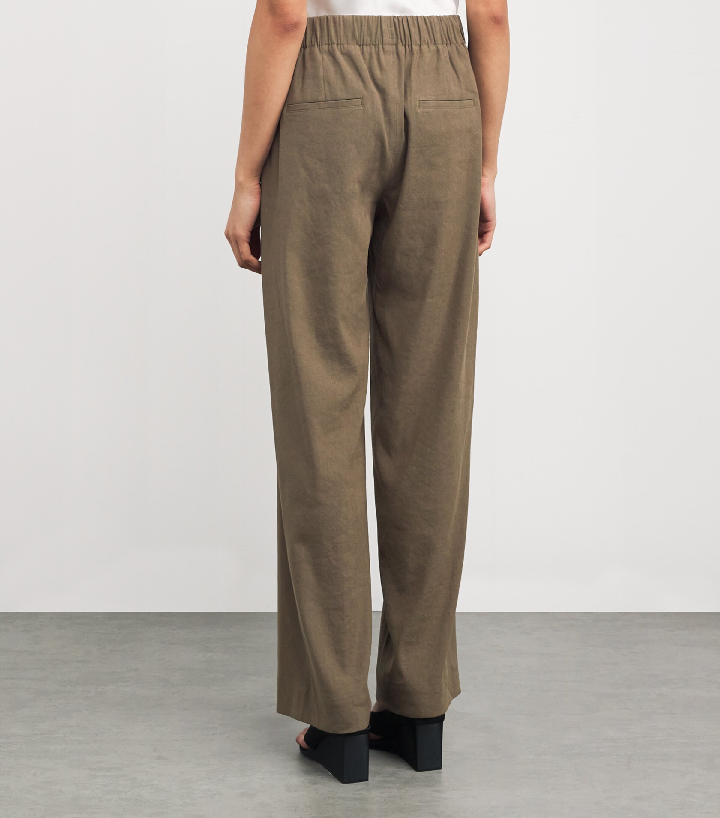 Linen-Blend High-Rise Trousers 309MSS Image 4