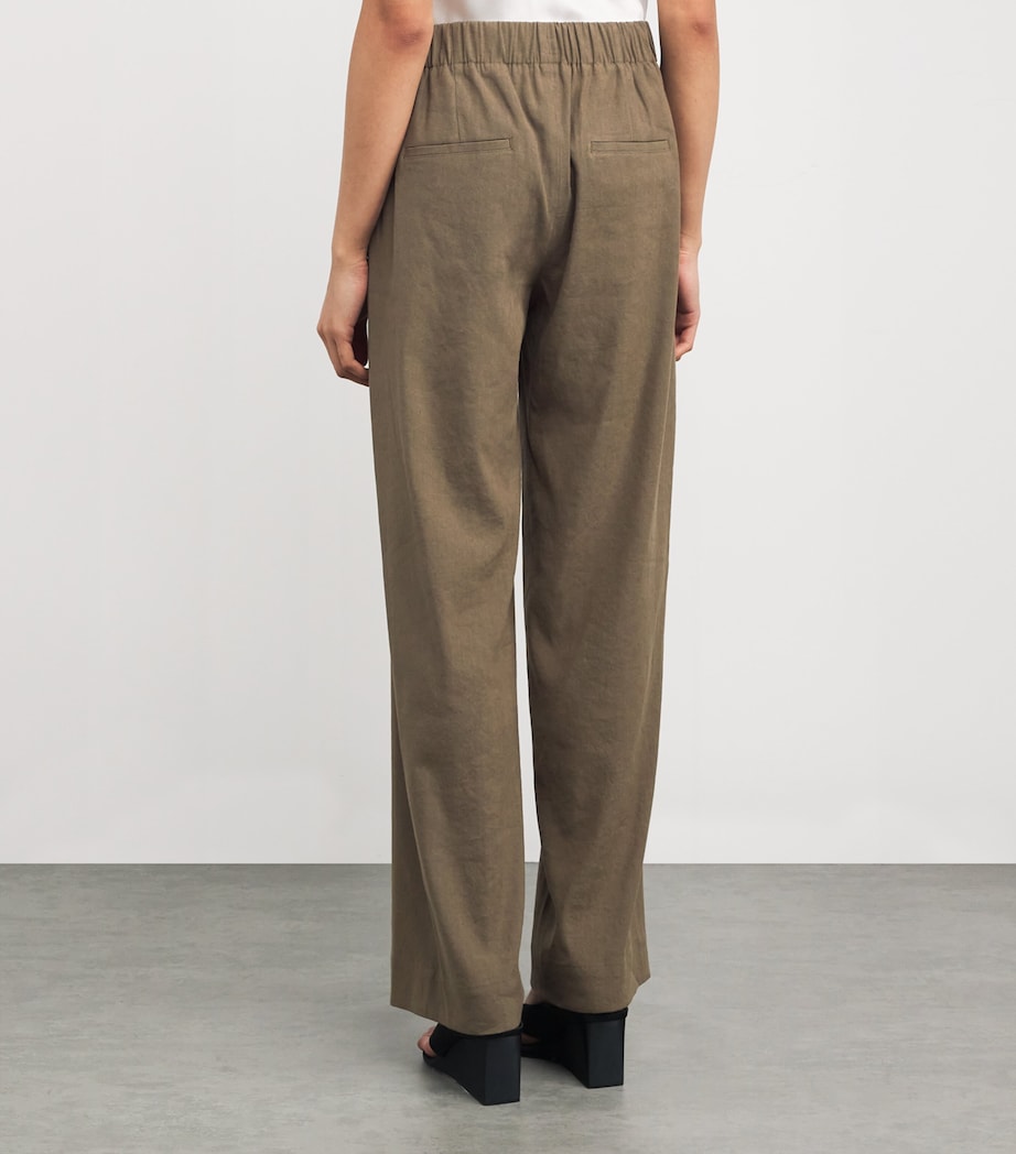 Linen-Blend High-Rise Trousers 309MSS Image 4
