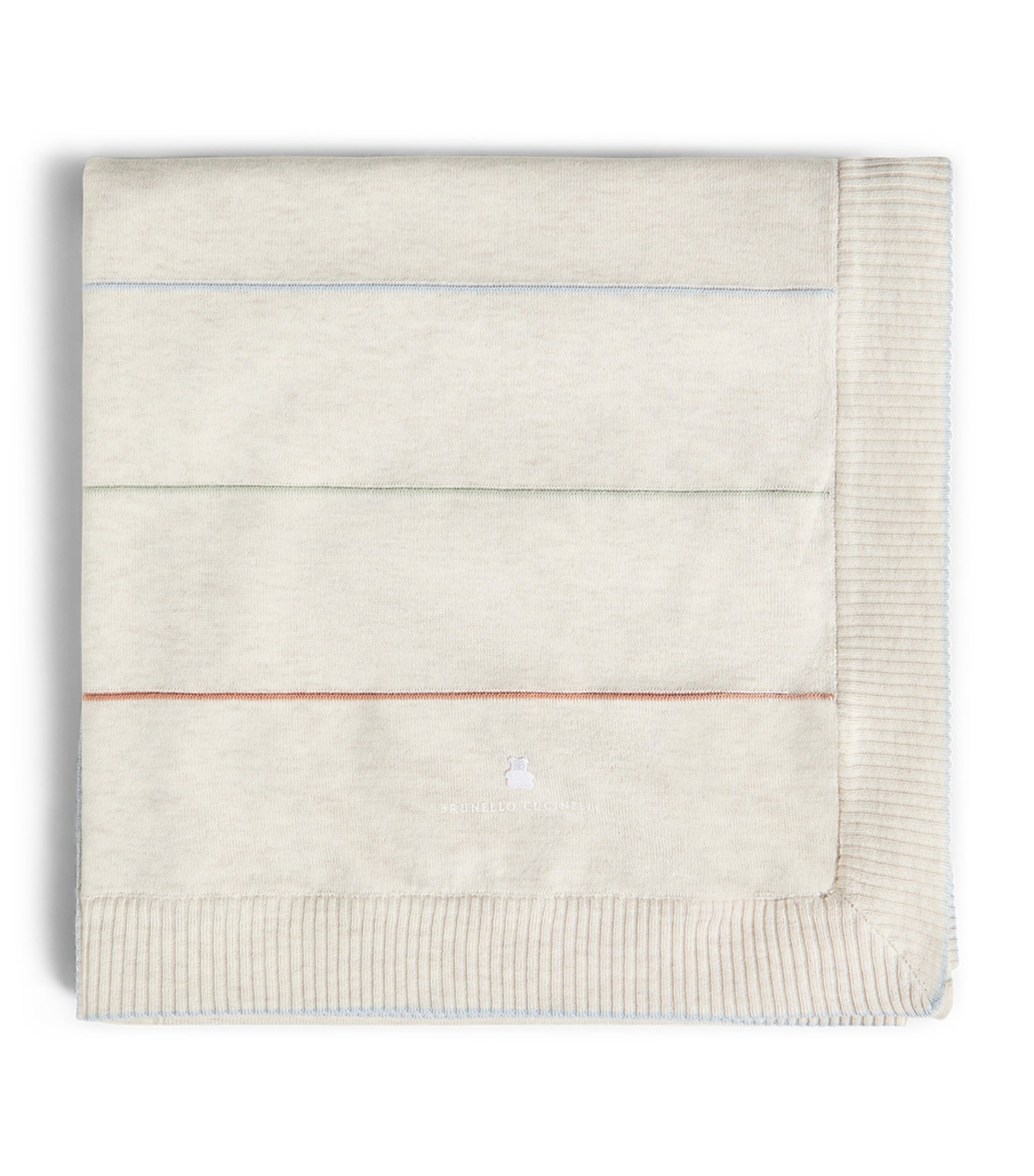 Brunello Cucinelli Kids Stripe Cotton Blanket Image 1