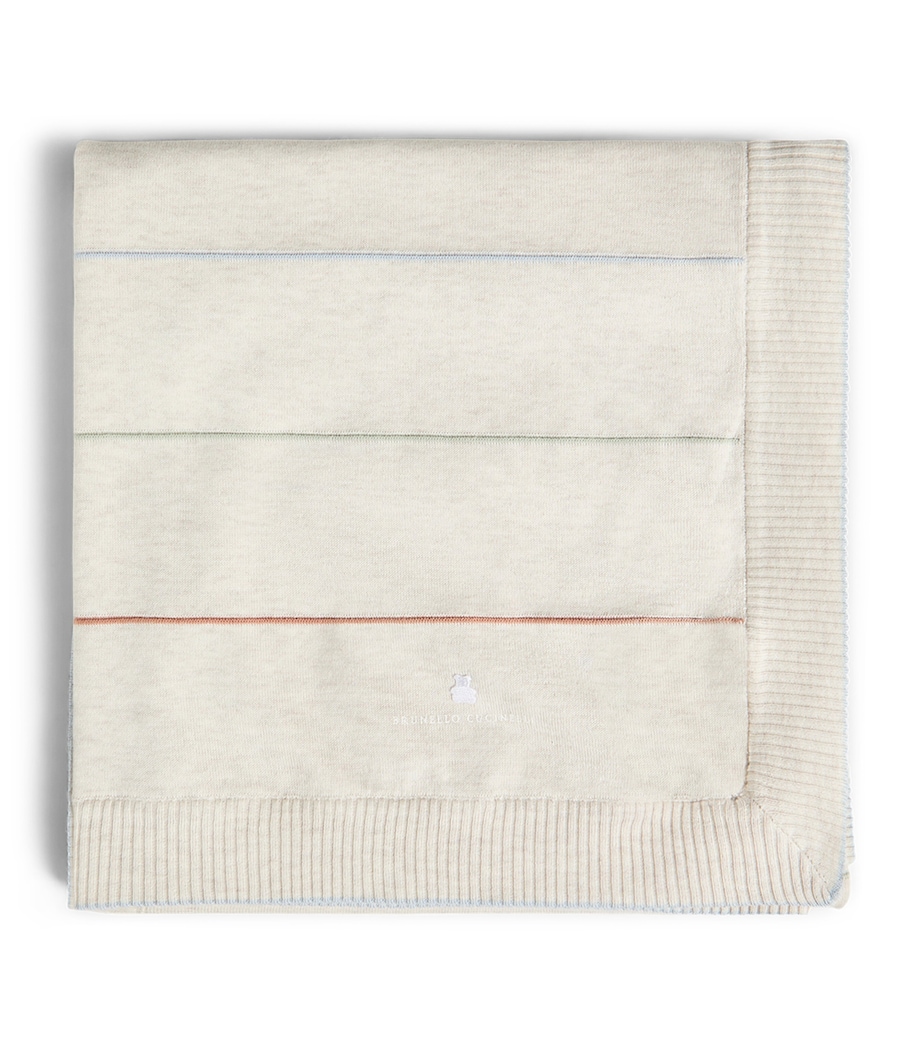 Brunello Cucinelli Kids Stripe Cotton Blanket Image 1