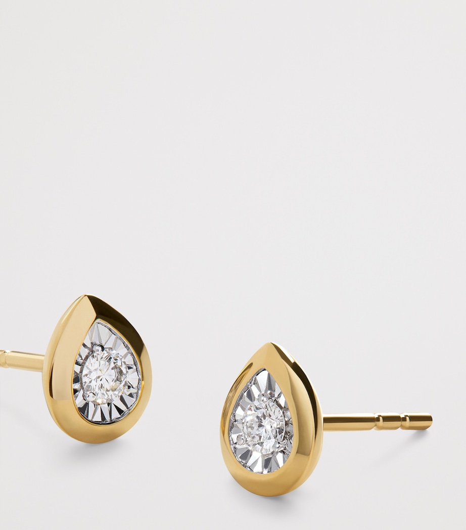 Gold Vermeil and Diamond Stud Earrings 18K GOLD VERMEIL Image 2
