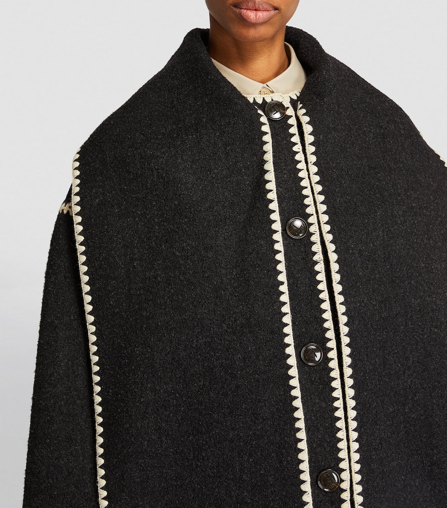 Wool-Blend Scarf Jacket DRK GREY MELANGE 359 Image 6