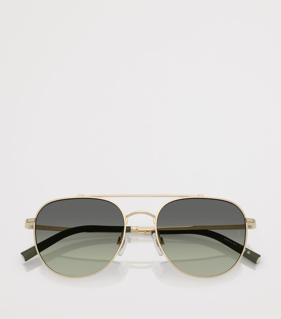 Oliver Peoples x Roger Federer Metal R-10 Pilot Sunglasses Gold Image 5