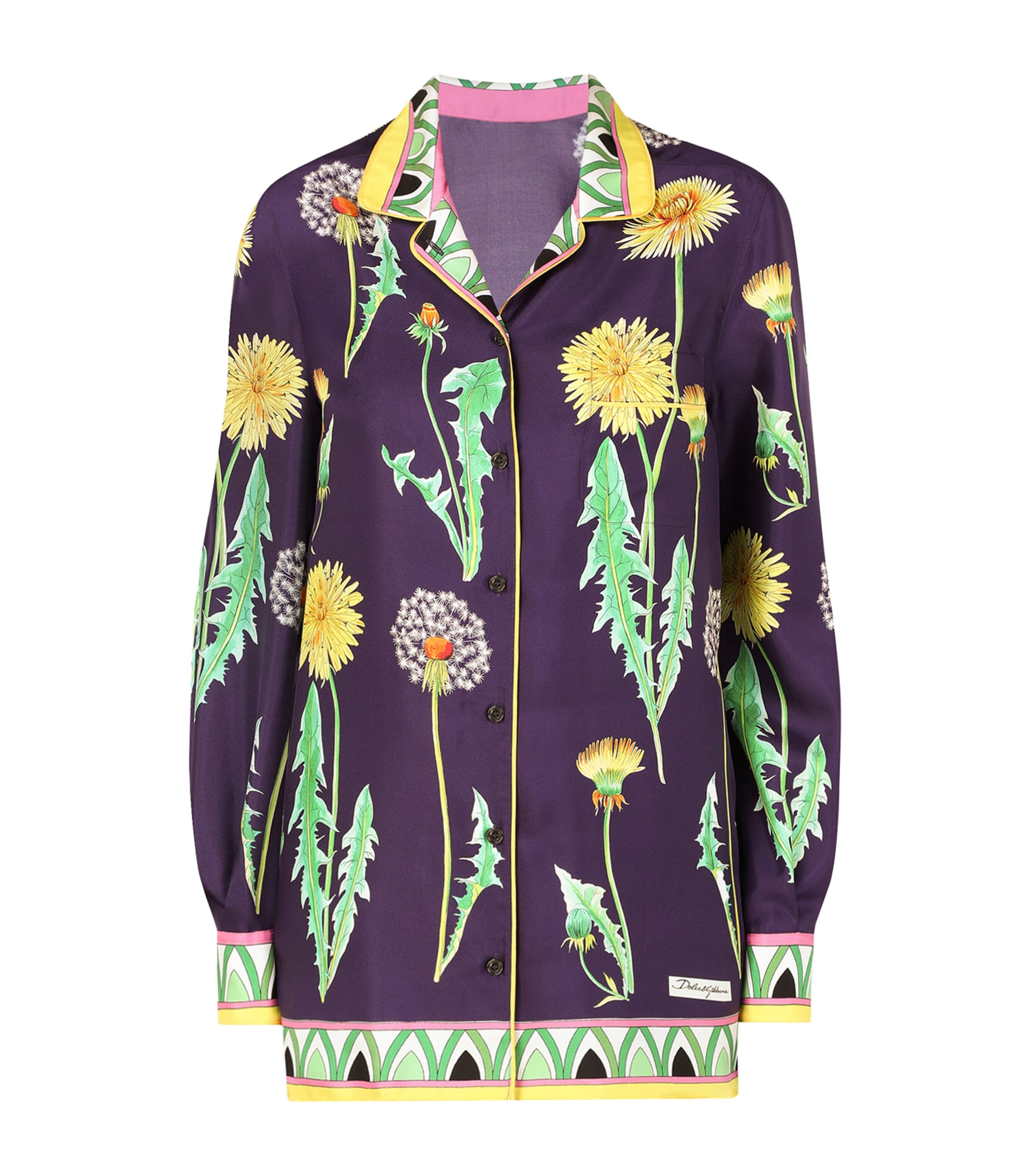 Dolce & Gabbana Printed Oversized Silk Twill Shirt