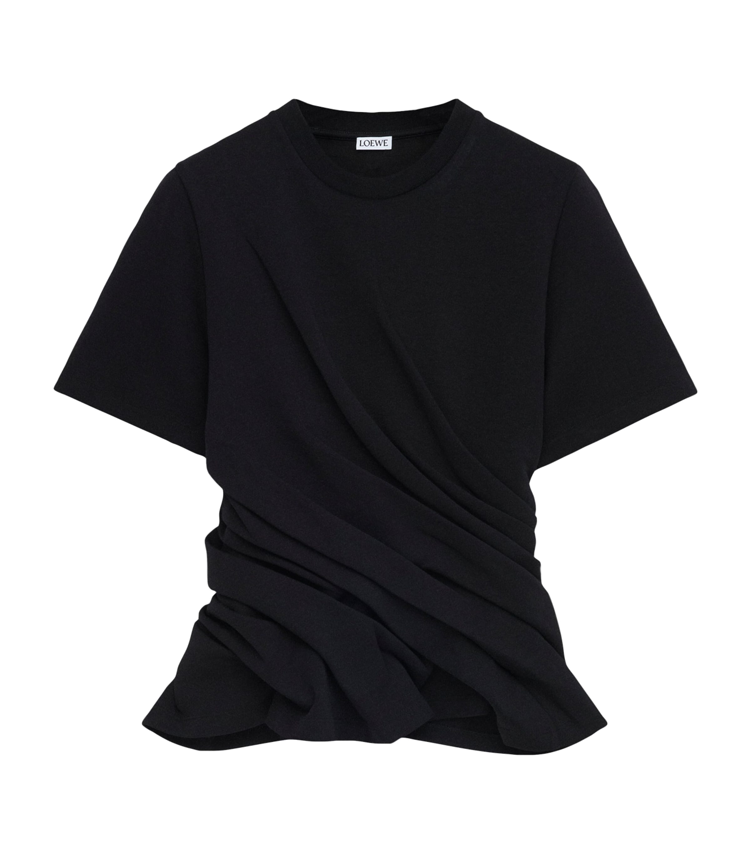 Loewe Short-sleeve Draped Twisted T-shirt In Black