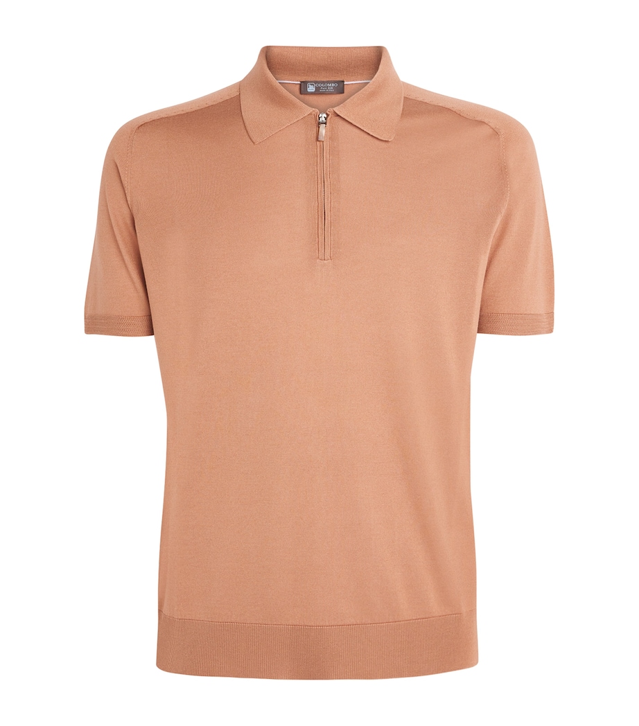 Silk Polo Sweater 85315 BROWN Image 1