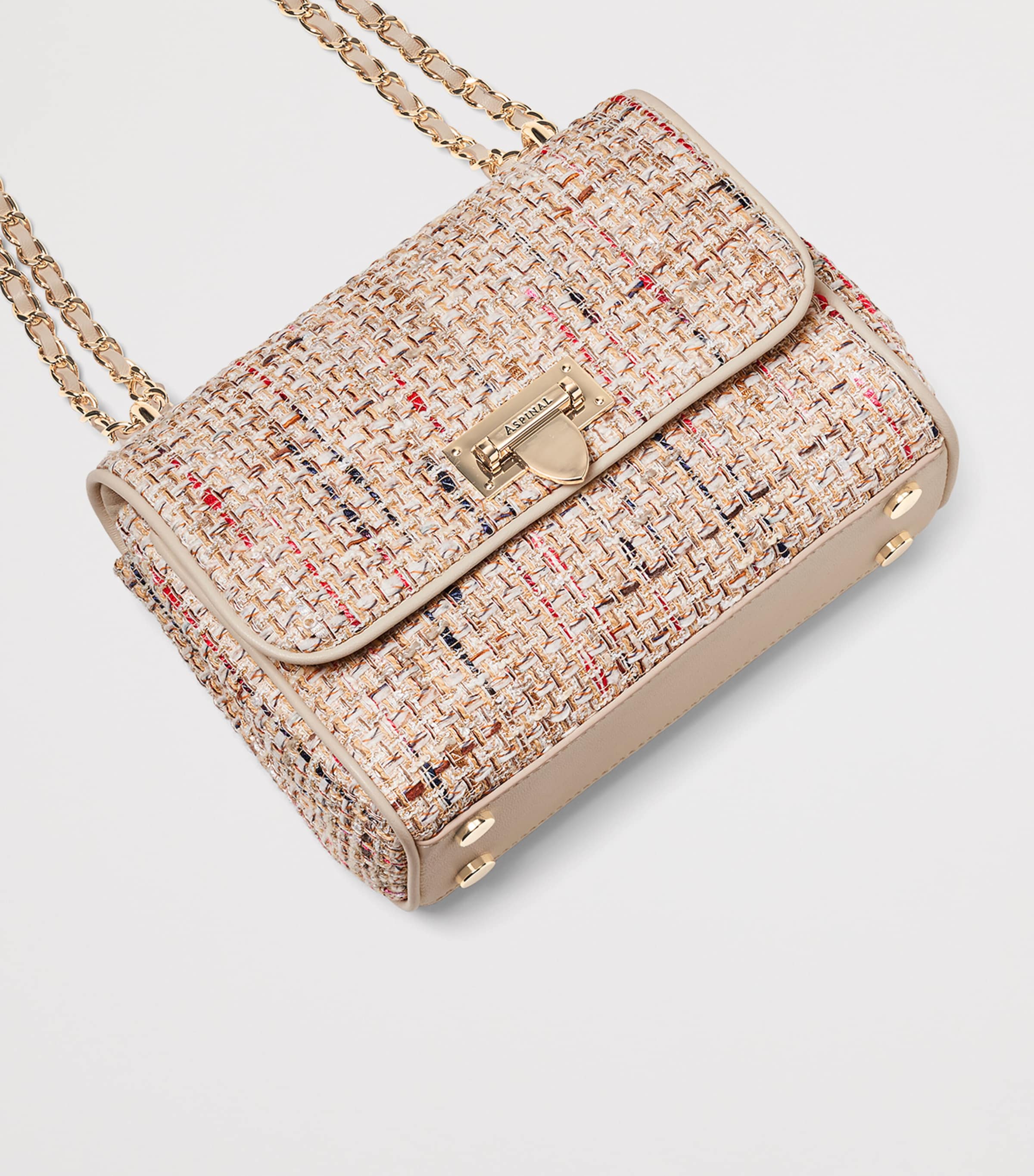 Aspinal Of London Tweed Lottie Cross-Body Bag Neutral Image 4