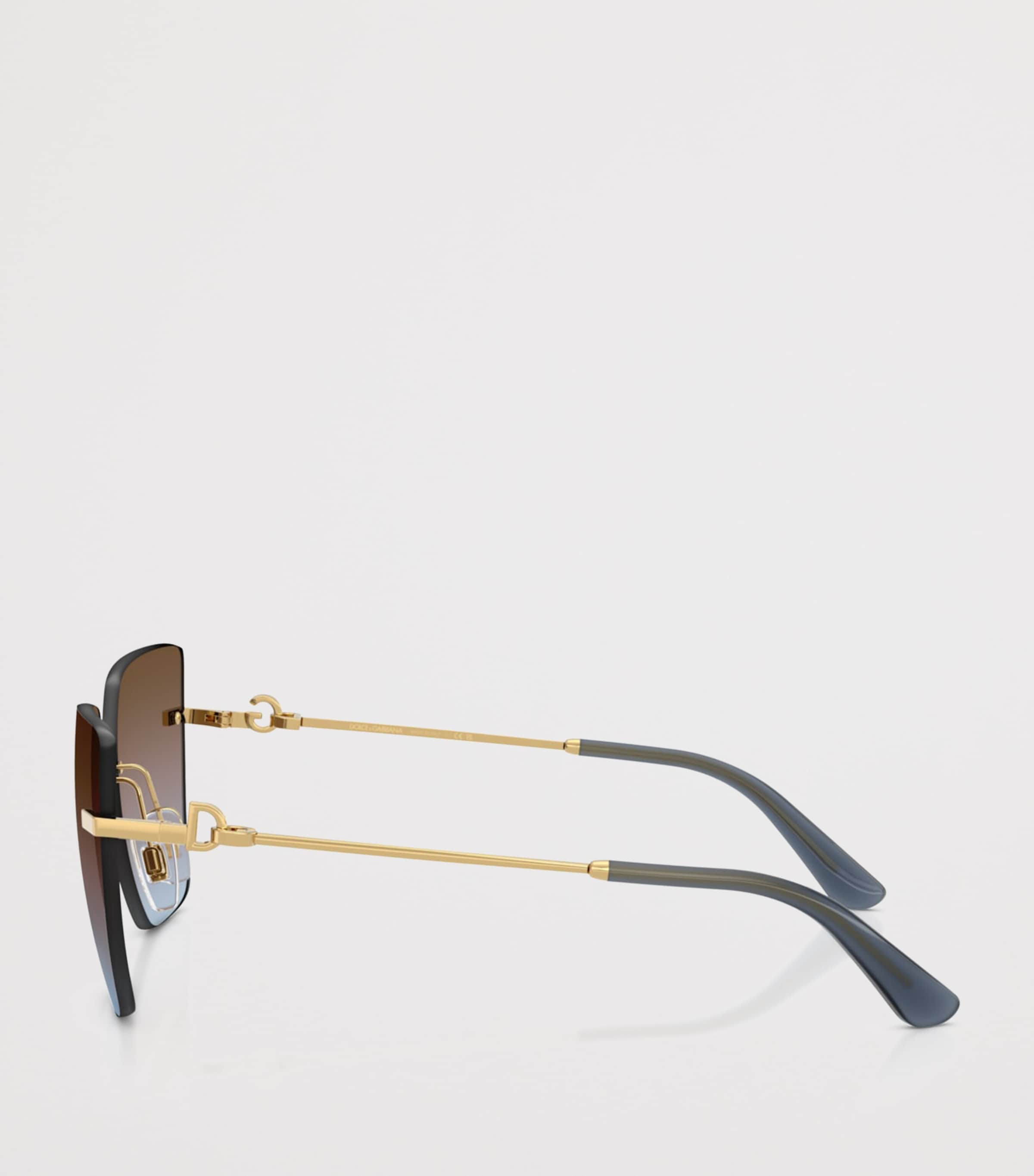 Dolce&Gabbana Metal Cat Eye Sunglasses Gold Image 3