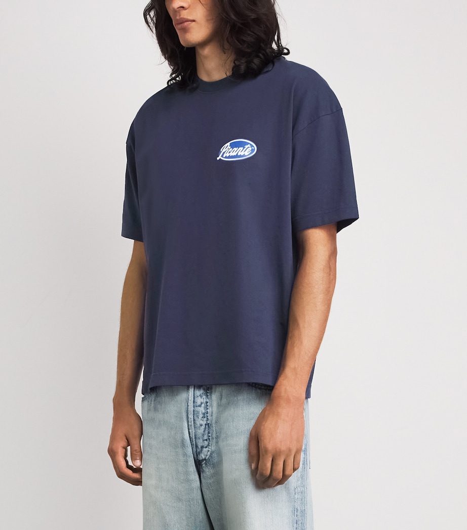 Picante Mens Organic Cotton Senna T-Shirt Navy Image 4