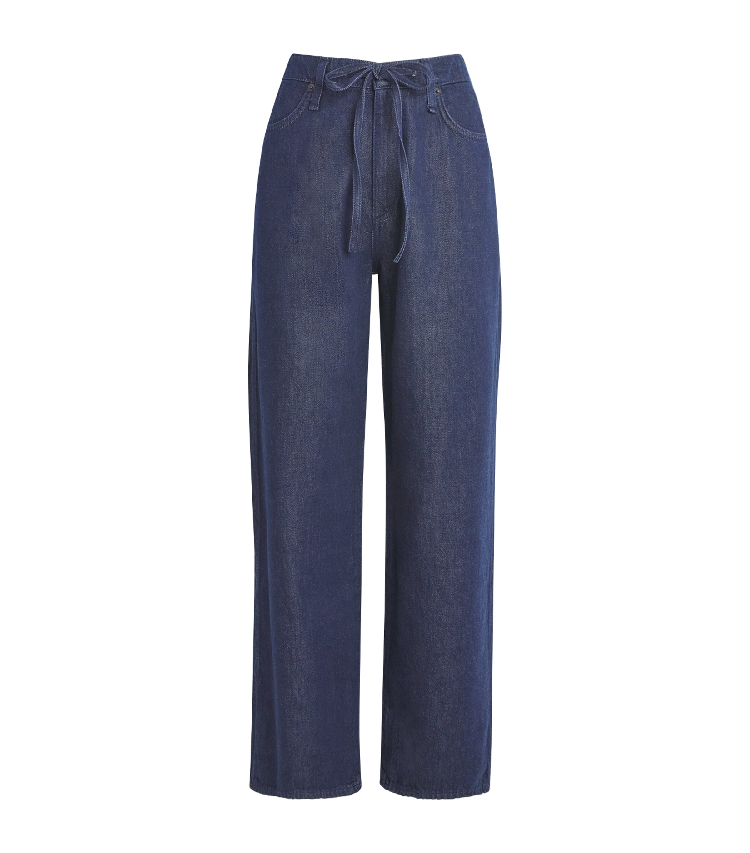 Rag & Bone Womens Drawstring Phoebe Wide-Leg Jeans Duskrinse Image 1