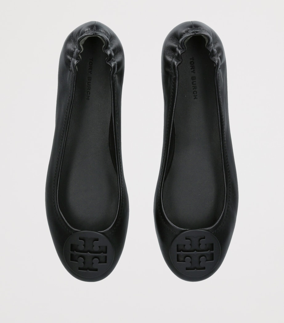 Leather Minnie Travel Ballet Flats BLACK Image 4
