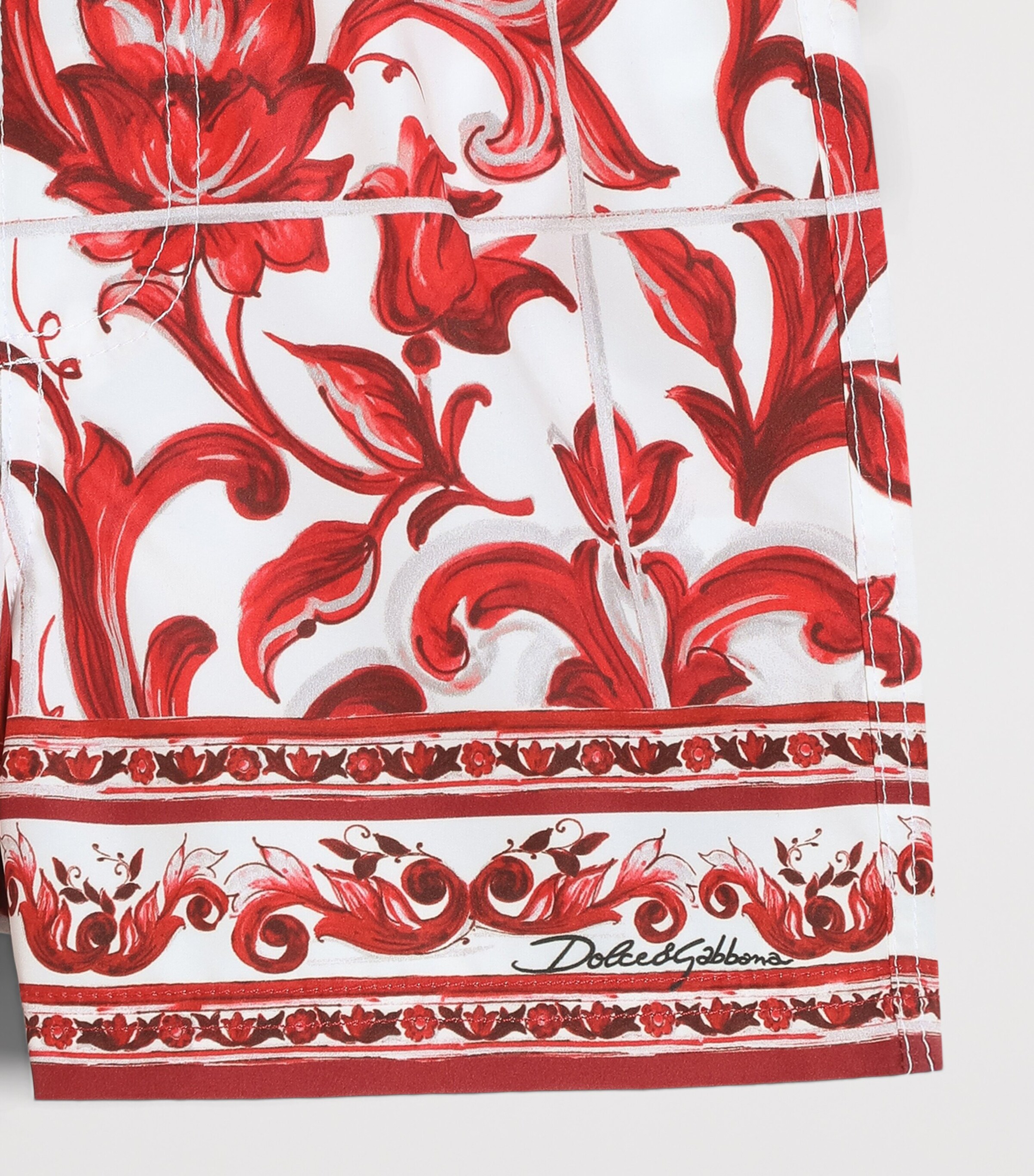 Dolce&Gabbana Kids Majolica Print Swim Shorts (0-30 Months) Maiolica Rub Image 4