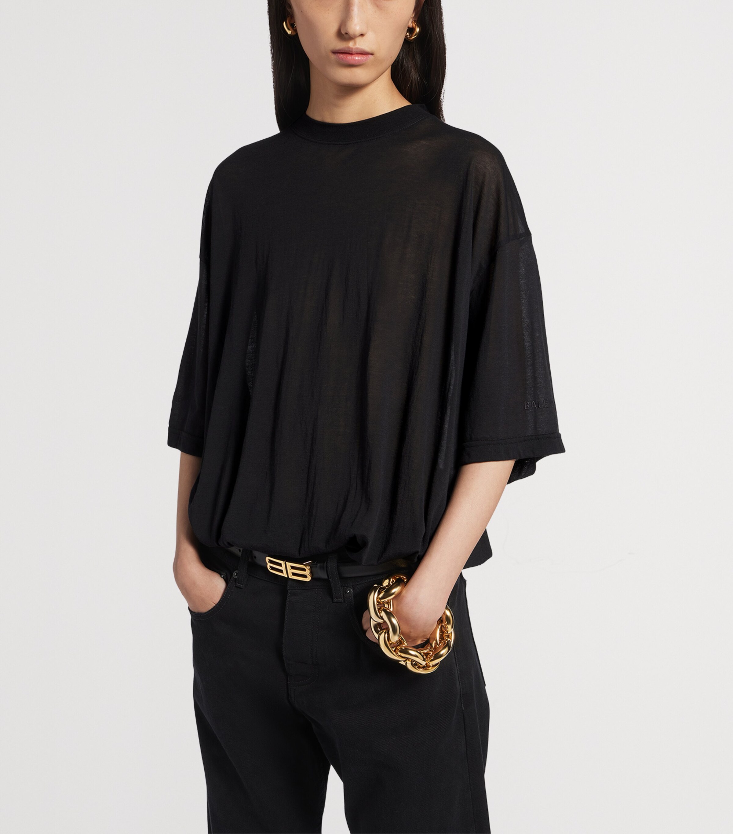 Balenciaga Womens Cotton-Blend T-Shirt Bodysuit Image 5
