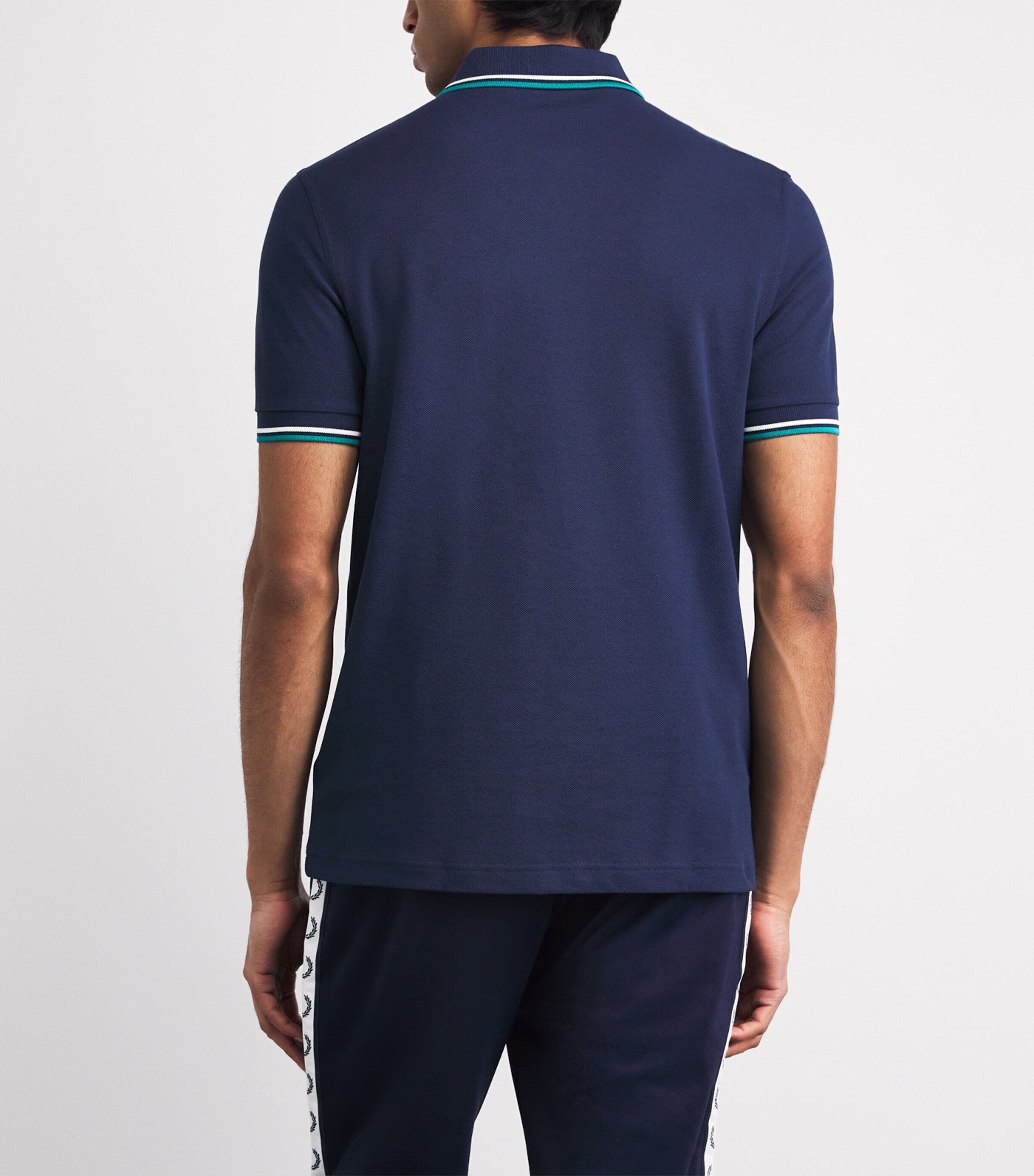Fred Perry Mens Twin Tipped Polo Shirt Tnsbl/snwht/dpmt Image 5